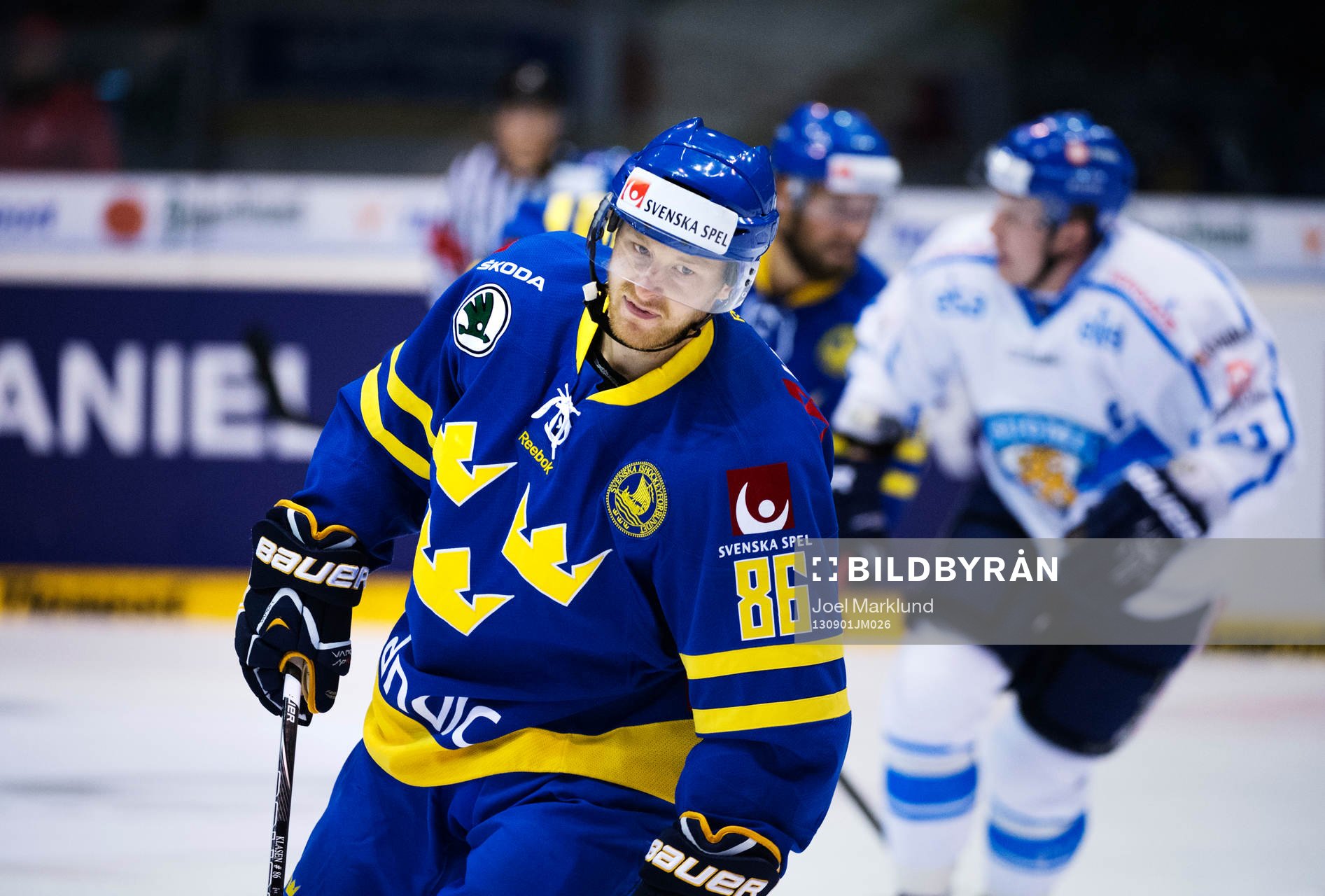 Sveriges Linus Klasen i ishockeymatchen mellan Sverige och