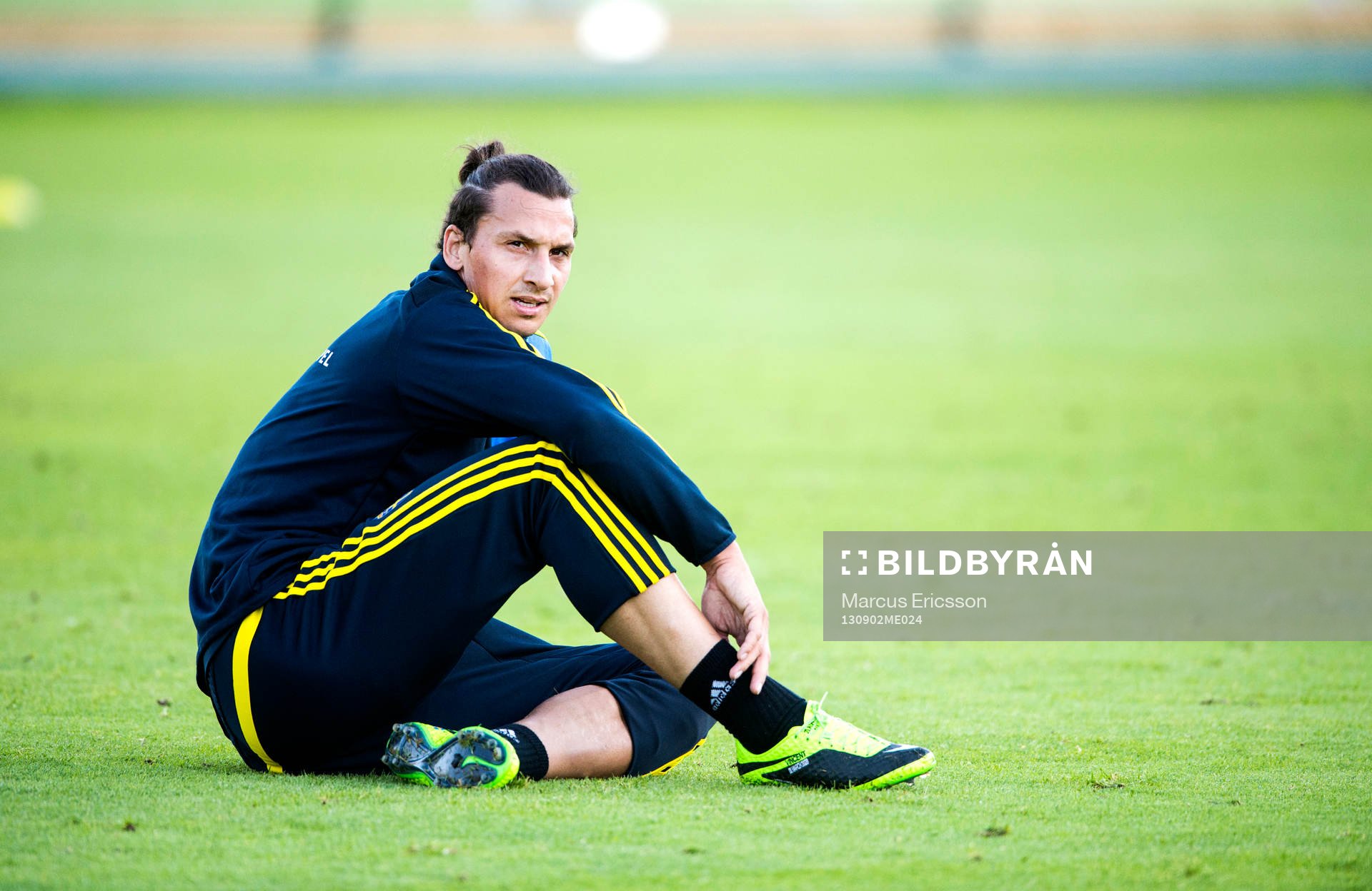Sveriges Zlatan Ibrahimovic tränar på Kaknäs