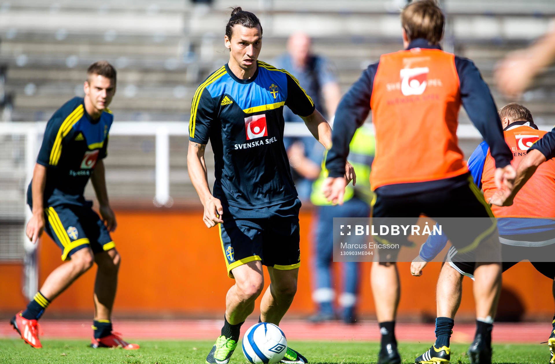 Sveriges Zlatan Ibrahiomvic tränar på Stockholm Stadion