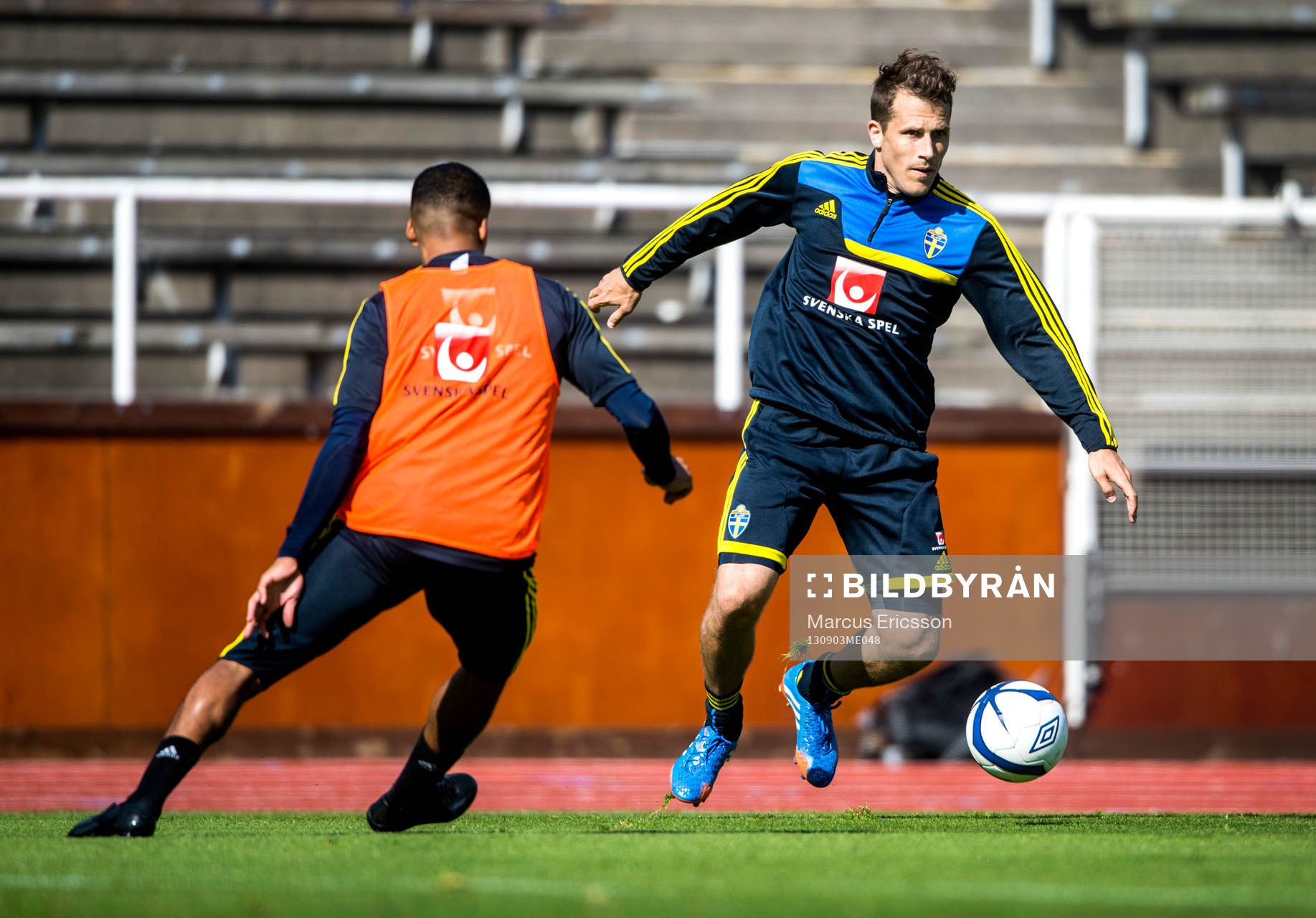Sveriges Tobias Hysén tränar på Stockholm Stadion