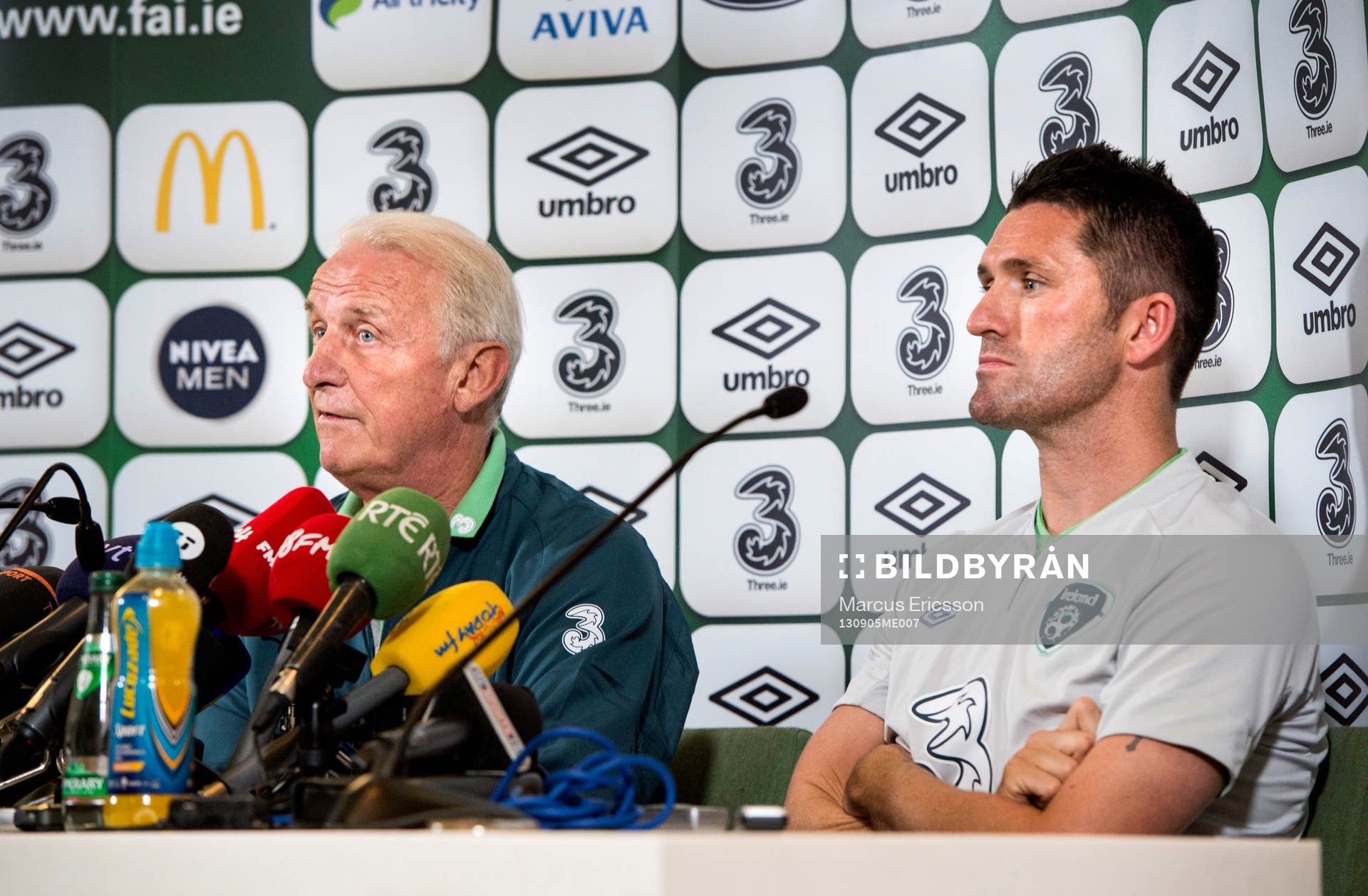 Irlands förbundskapten Giovanni Trapattoni och kaptenen