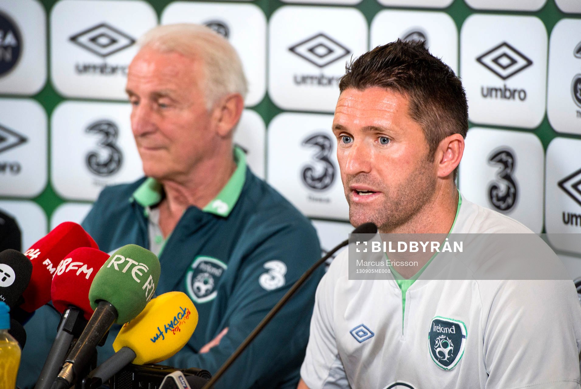 Irlands förbundskapten Giovanni Trapattoni och kaptenen