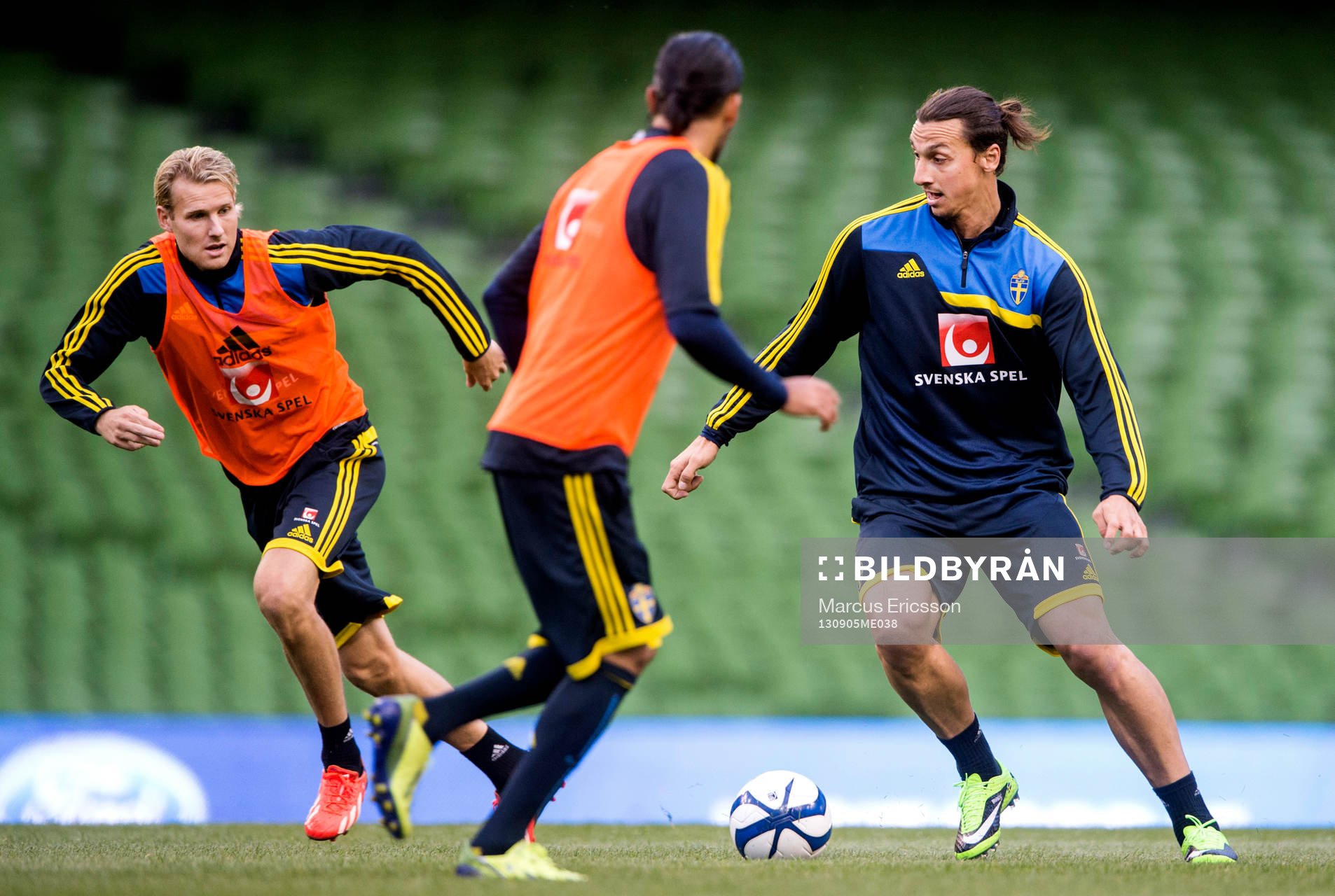 Sveriges Ola Toivonen och Zlatan Ibrahimovic