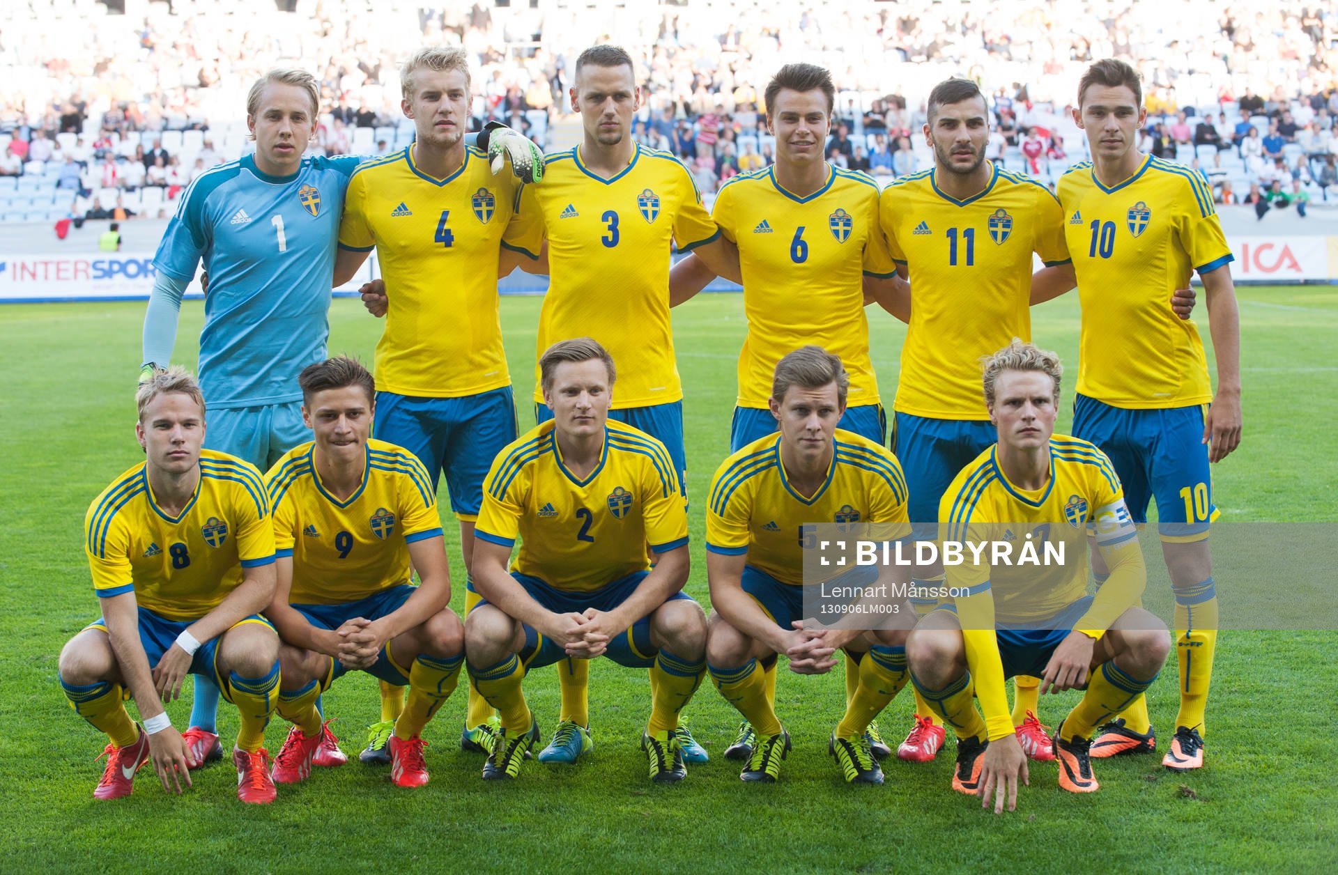 Lagbild Sverige övre raden, målvakt Patrik Carlgren,