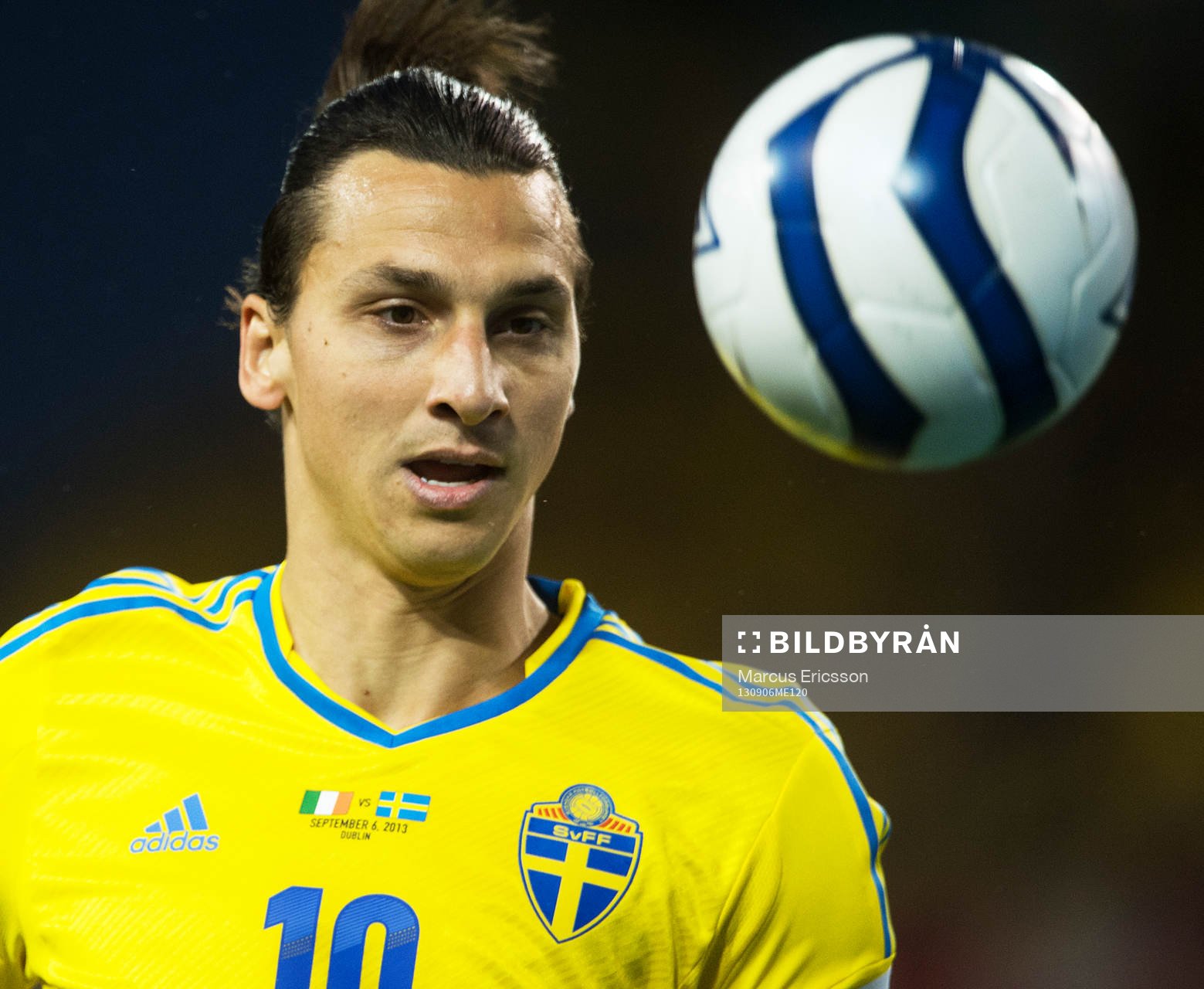 Zlatan Ibrahimovic i fotbolls VM-kval matchen mellan Irland