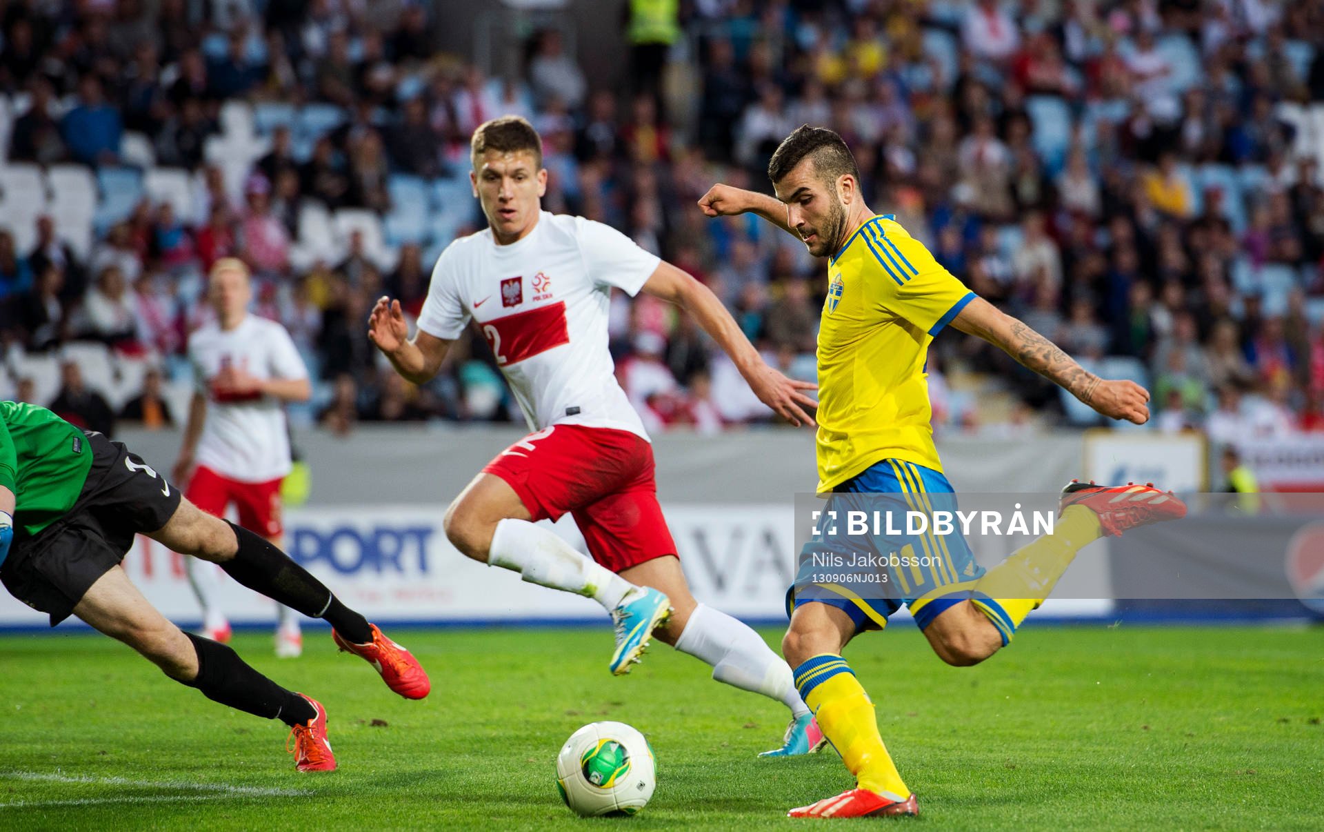 Sveriges Mikael Ishak gör 3-1 i kvalmatchen till u21-EM