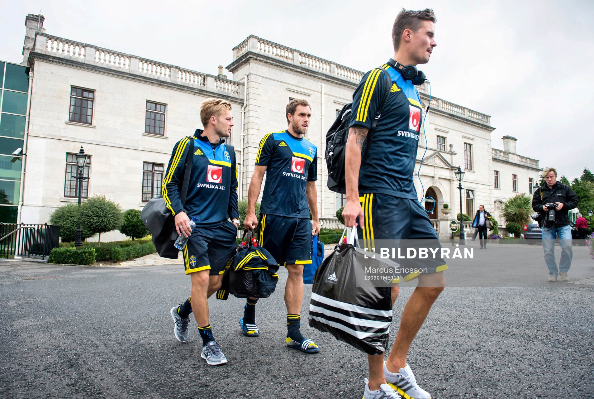 Sveriges Sebastian Larsson, Johan Elmander och Mikael