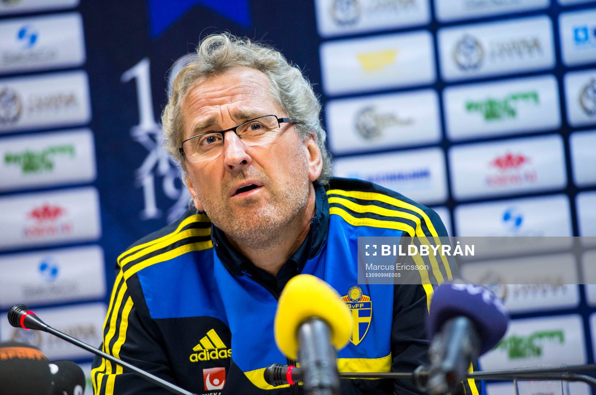 Sveriges förbundskapten Erik Hamrén på presskonferens