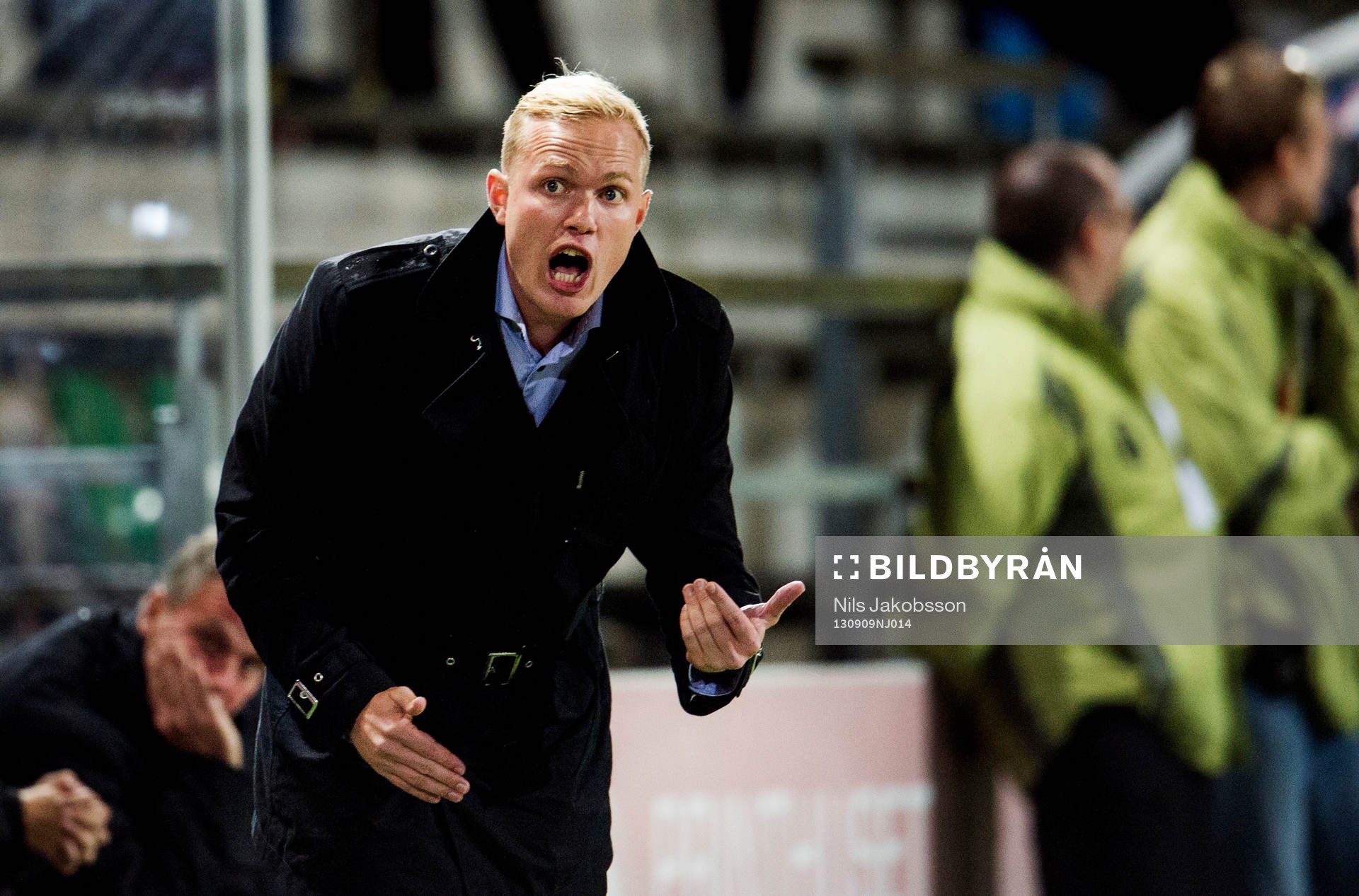 LDB Malmös tränare Jonas Eidevall under fotbollsmatchen i damallsvenskan mellan LDB Malmö och Piteå den 9 september 2013 i Malmö.
