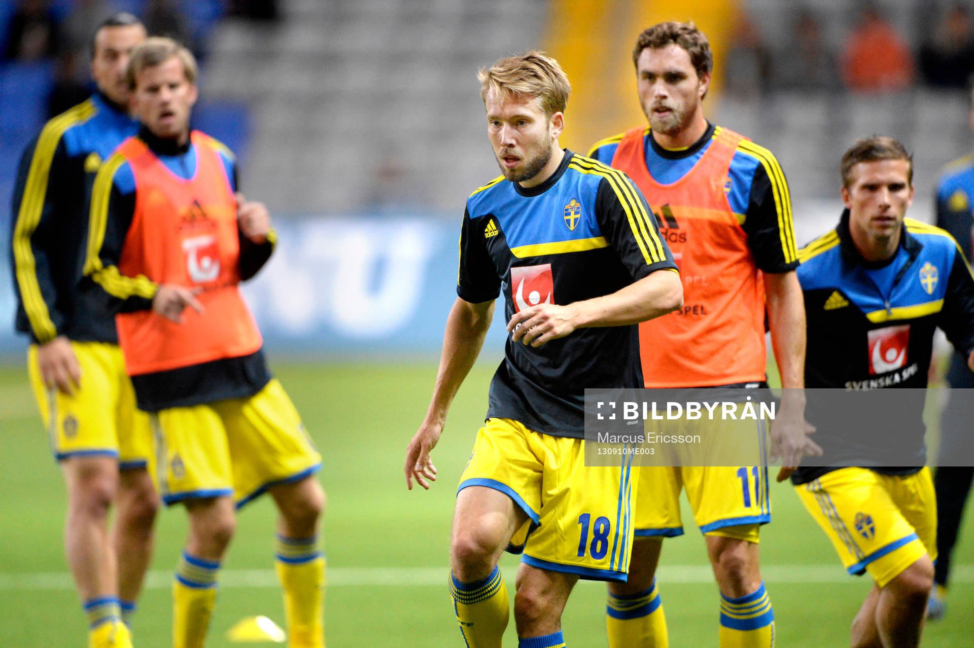 Sveriges Adam Johansson, Johan Elmander och Anders Svensson