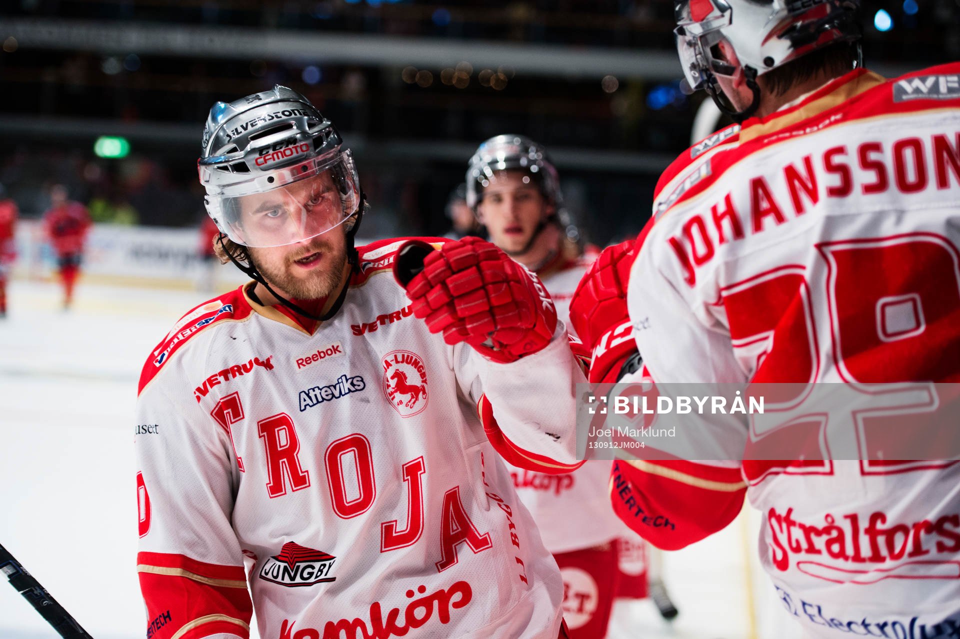Troja Ljungbys Jacob Berglund jublar