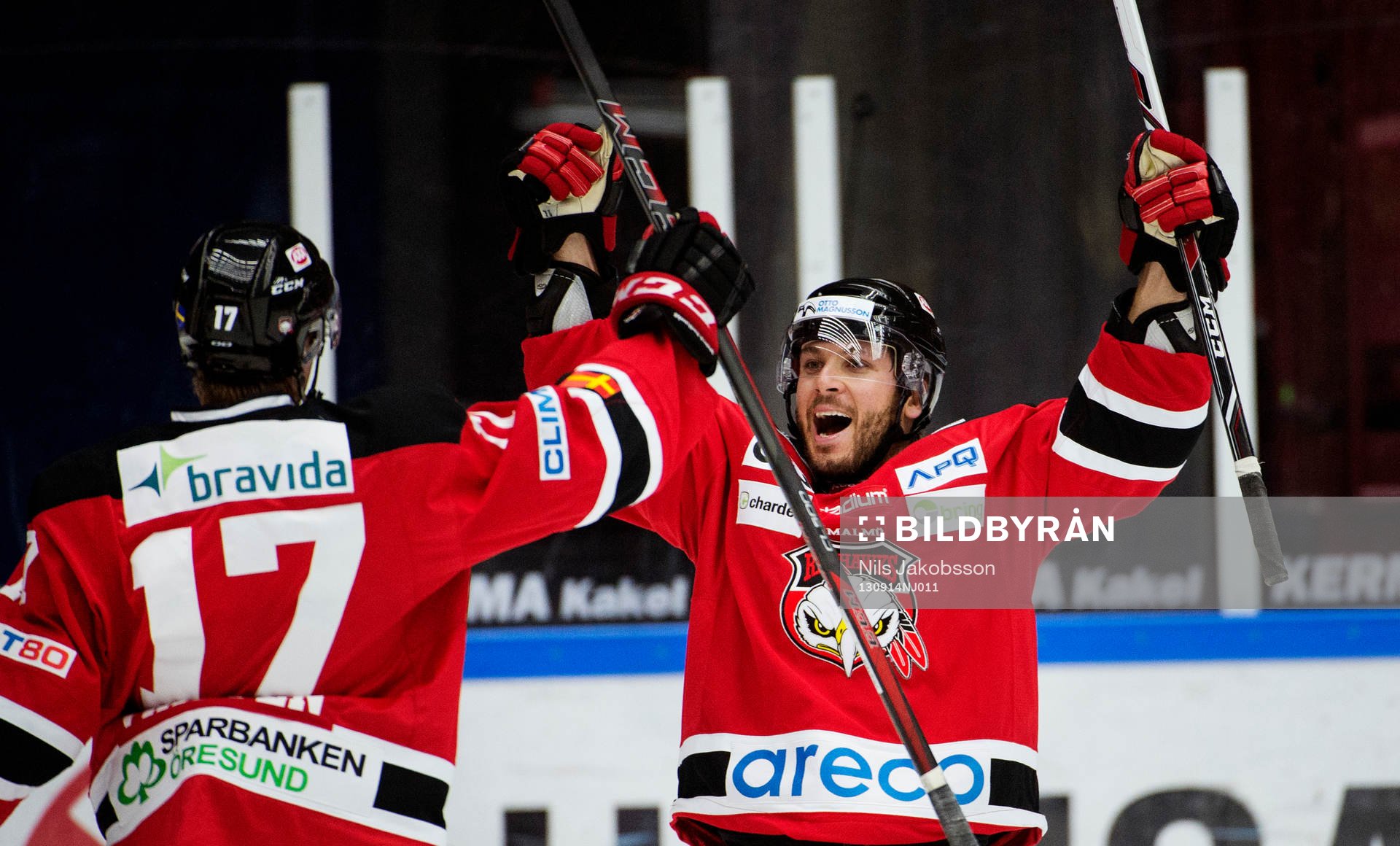 Malmö Redhawks Joey Tentute jublar