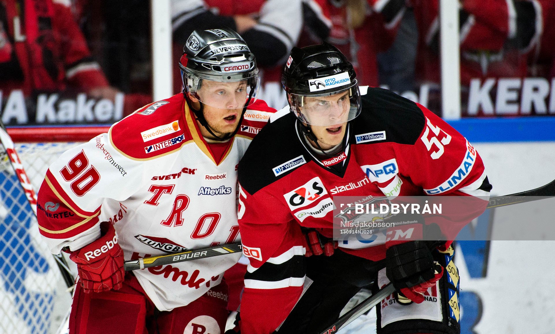 Troja Ljungbys Hampus Gustafsson och Malmö Redhawks Teemu