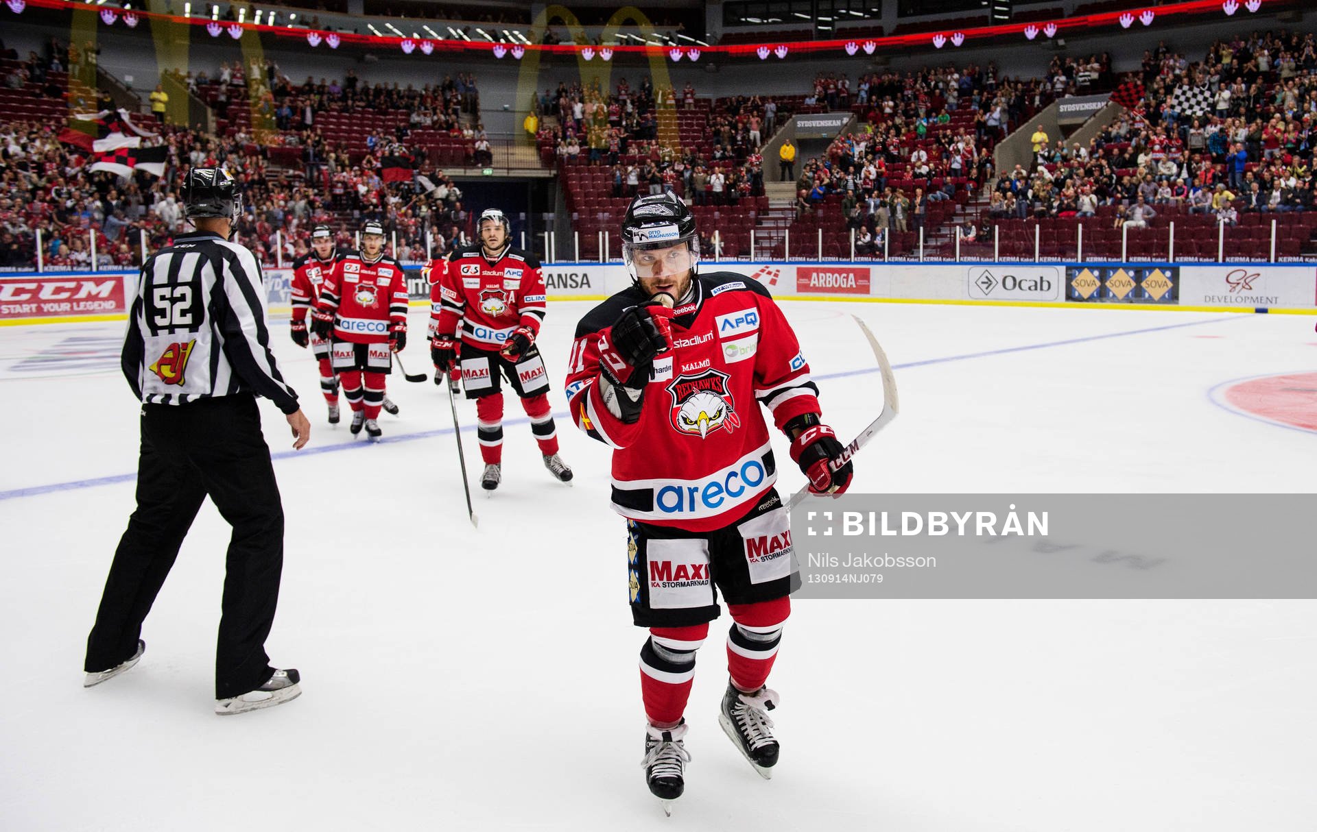 Malmö Redhawks Joey Tentute jublar