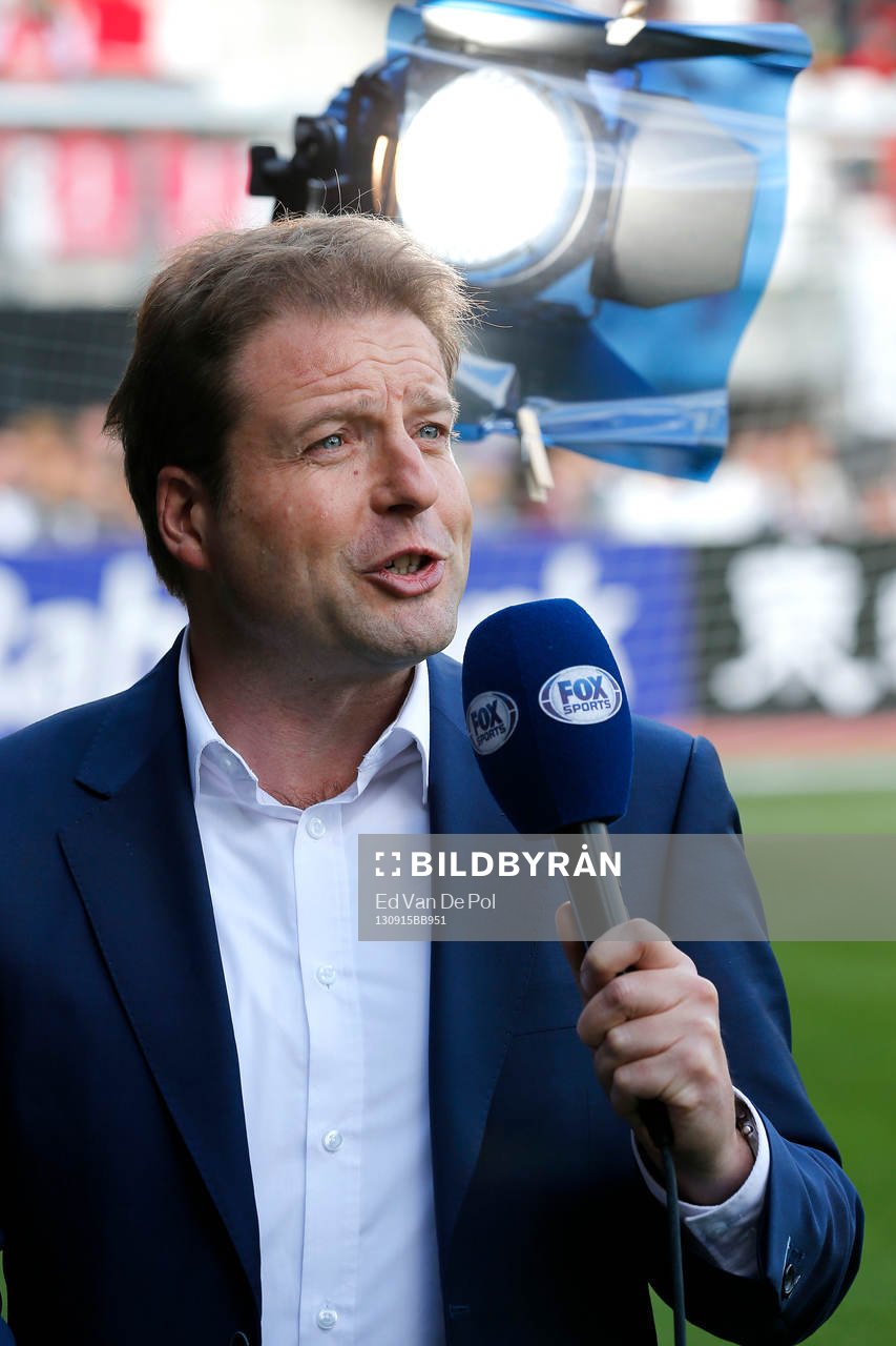  Alkmaar, 15-09-2013, eredivisie, AZ - Go Ahead Eagles, AFAS Stadion, 3-0, Fox presentator Pascal Kamperman, FoxSports, Fox Sports.