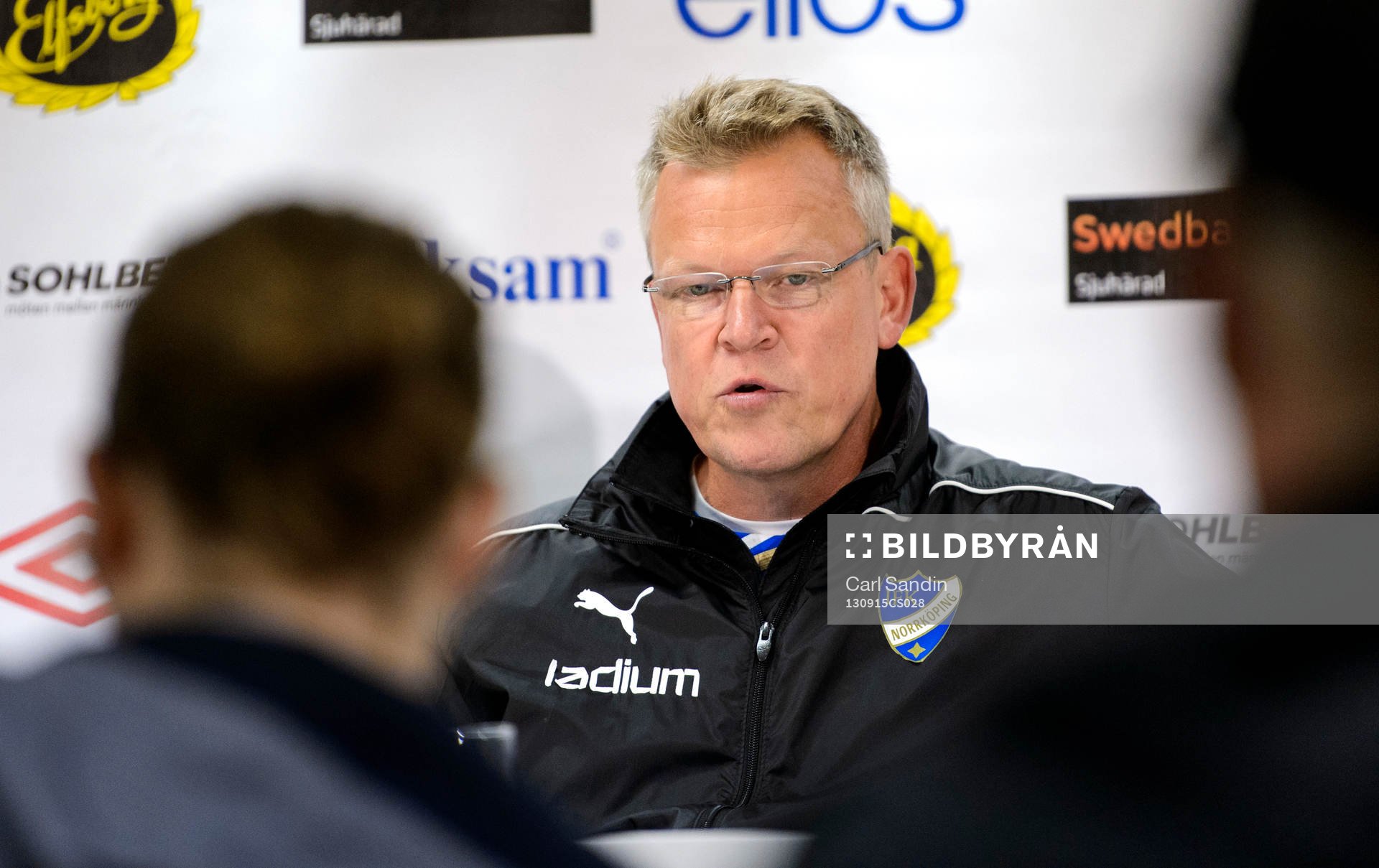 Norrköpings tränare Jan Andersson på presskonferensen