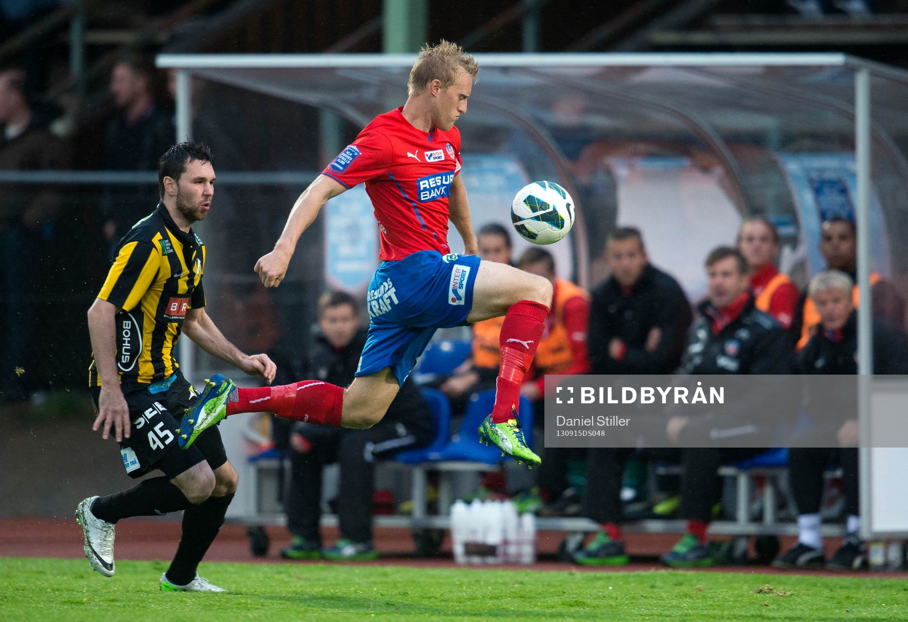 Helsingborgs Peter Larsson och Häckens Mikolaj Lebedynski