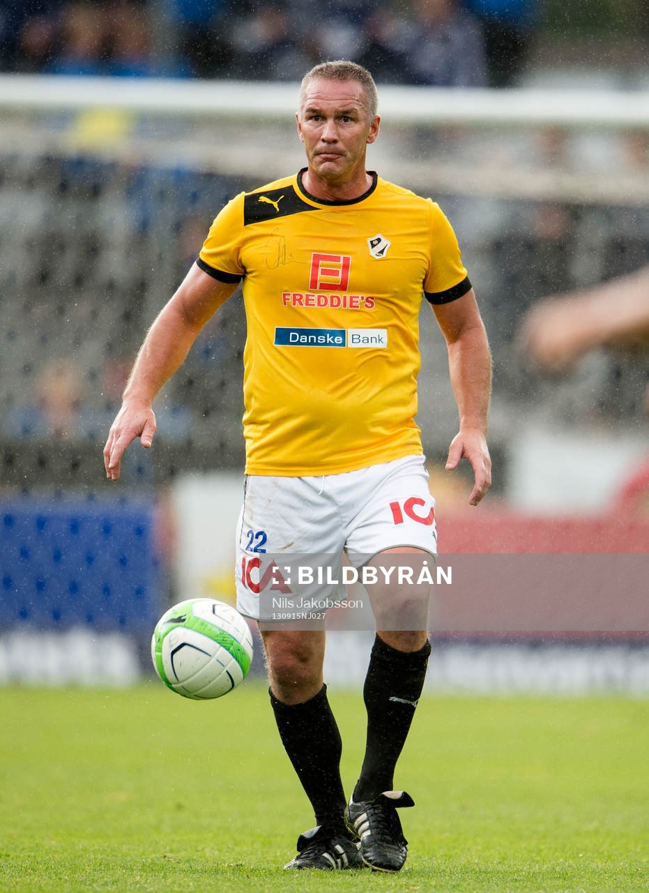 Patrik Andersson under uppvisningsmatchen mellan Freddie -97 och All Star Team den 15 september 2013 i Halmstad.