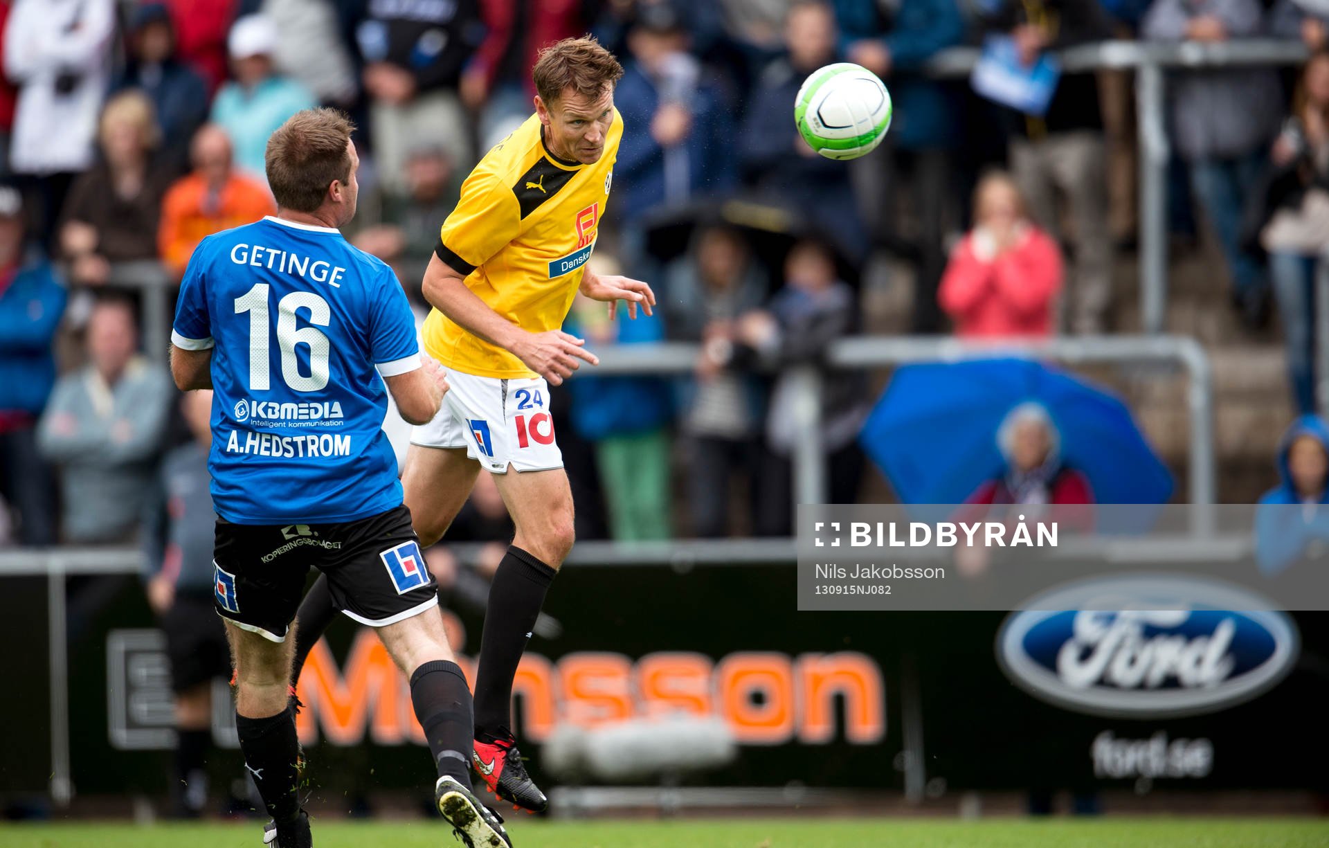 Magnus Erlingmark nickar under uppvisningsmatchen mellan Freddie -97 och All Star Team den 15 september 2013 i Halmstad.