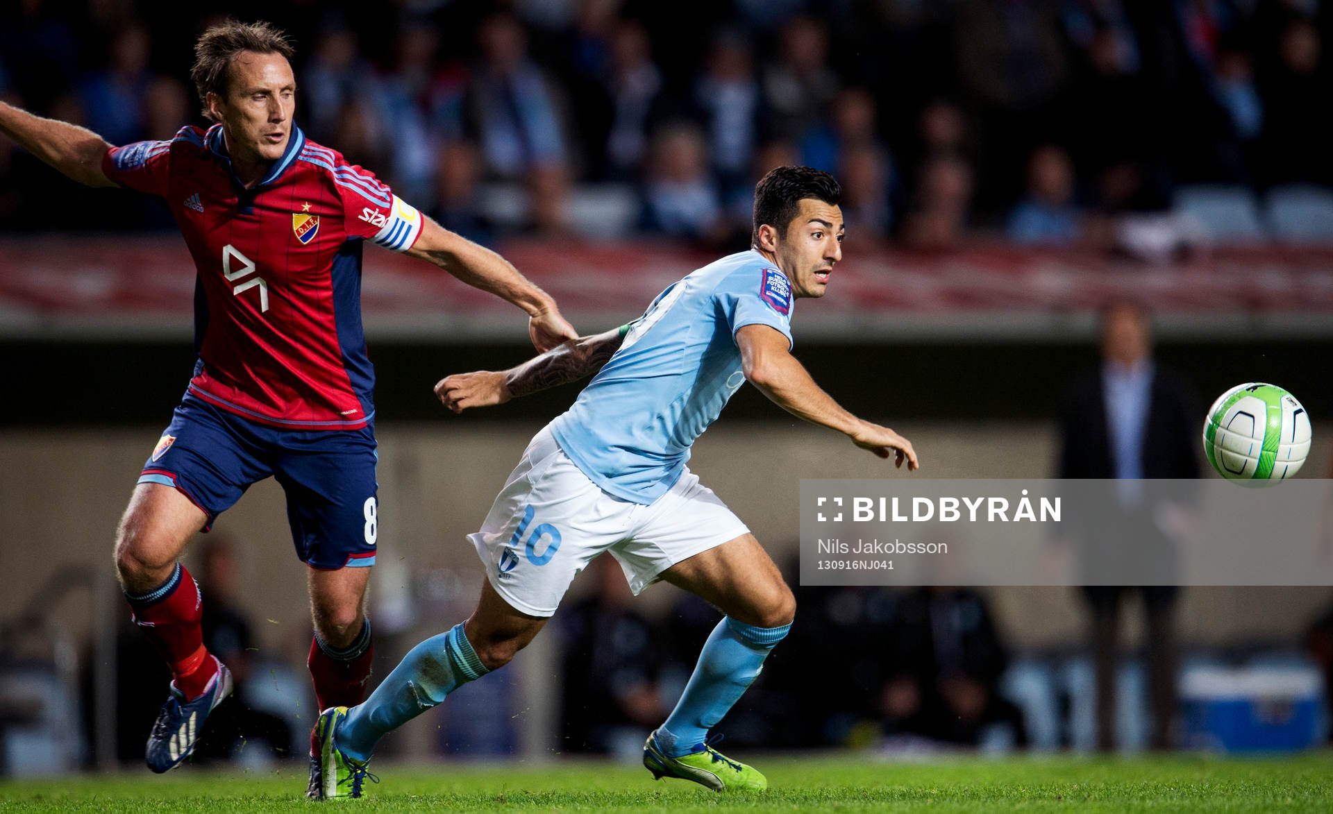 Djurgårdens Andreas Johansson och Malmös Jiloan Hamad