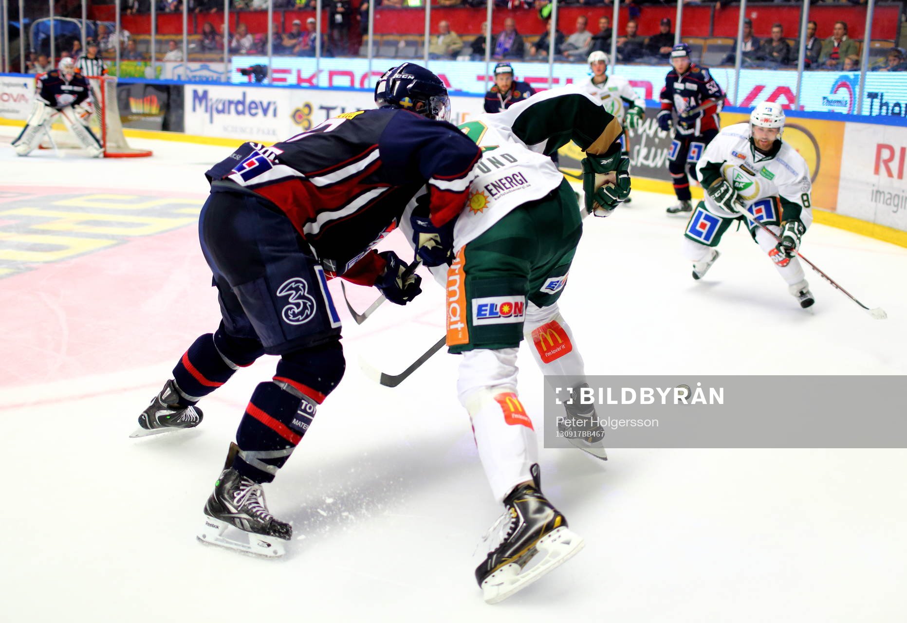 Spel i matchen mellan Linköping och Färjestad i SHL i