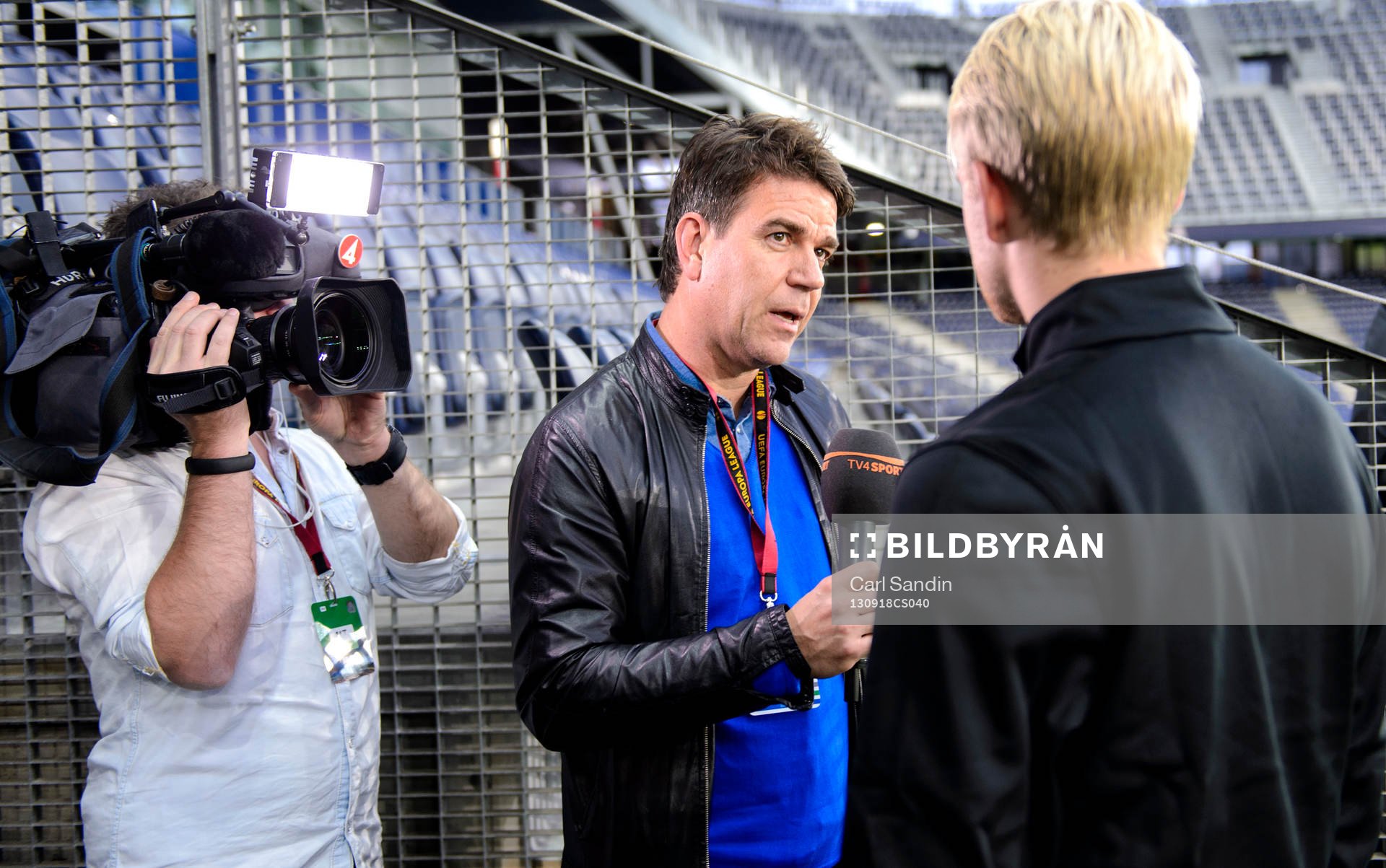Patrick Ekwall, TV4 Sport, intervjuar Elfsborgs Johan