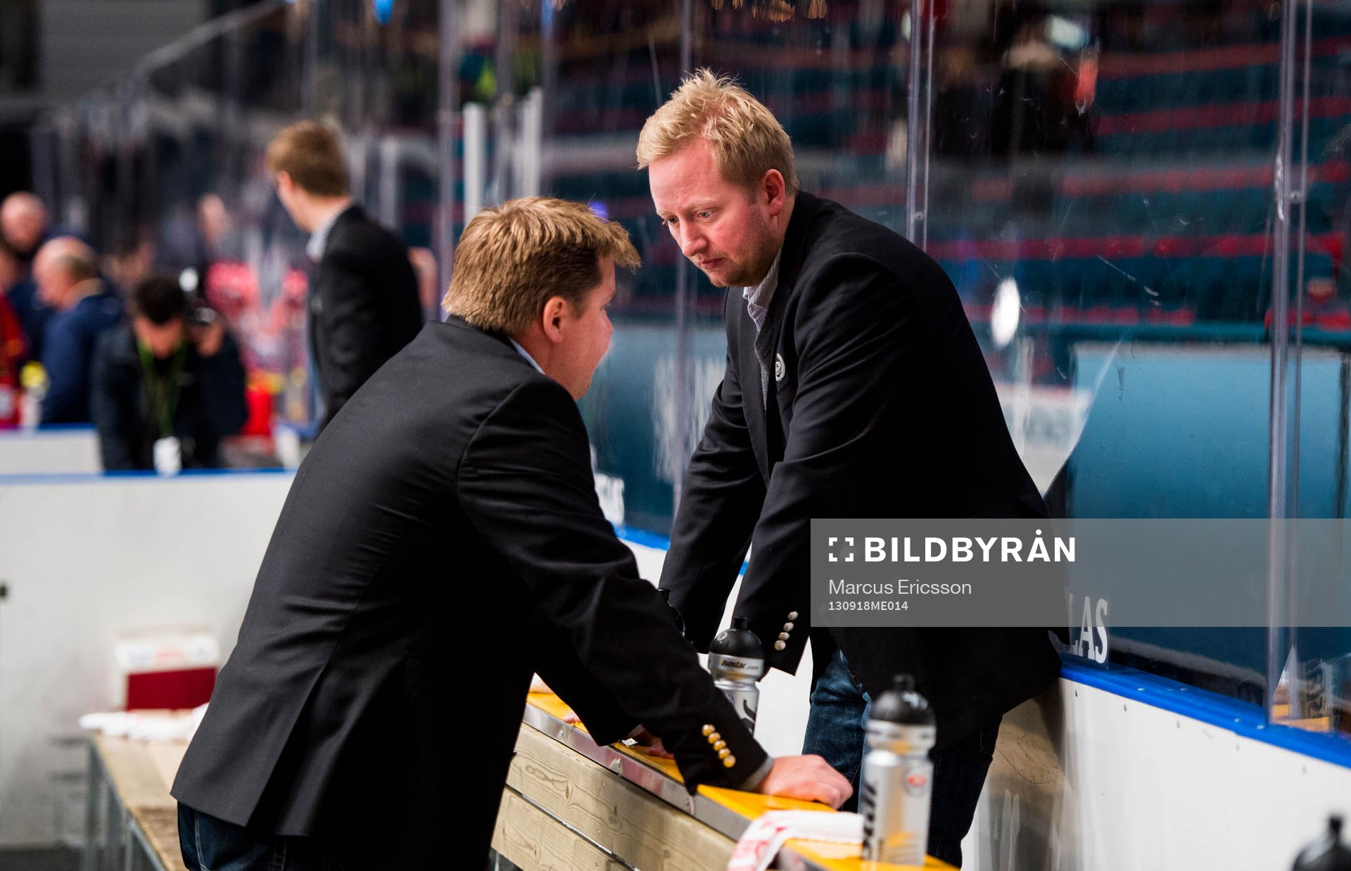 Oskarshamns assisterande tränare Michael Larsson och