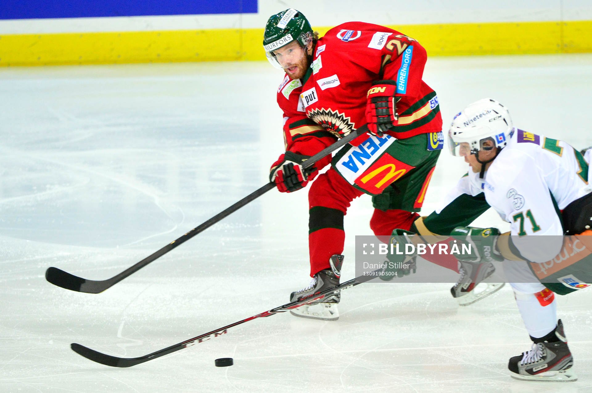 Frölundas Per Åslund och Färjestads Christian Berglund