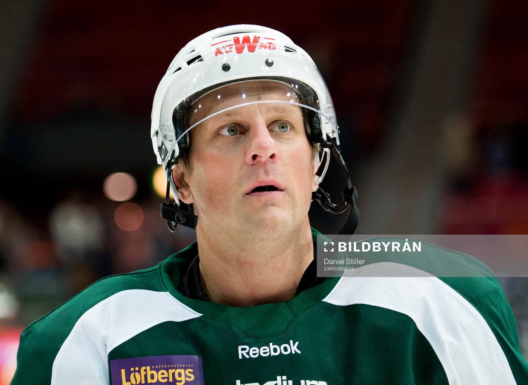 Färjestads Christian Berglund innan ishockeymatchen i SHL