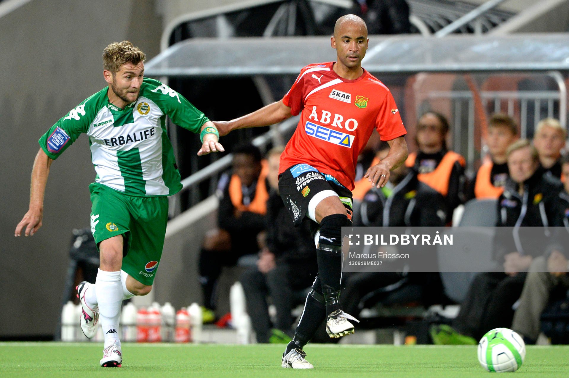 Hammarbys Christophe Lallet och GAIS Jimmy Tamandi