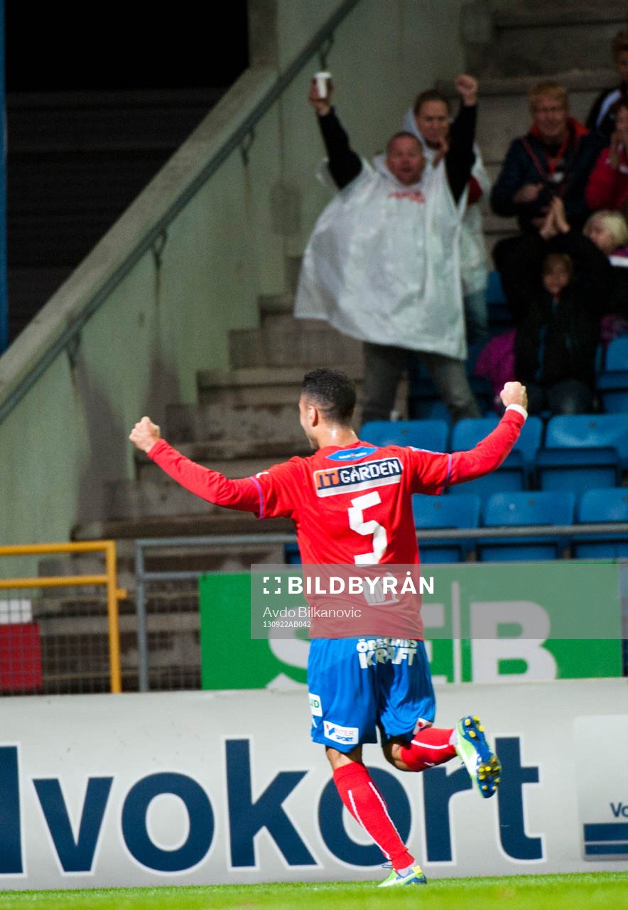  Helsingborgs Imad Khalili jublar under allsvenska matchen mellan Helsingborg och Syrianska den 14 september 2013 i Helsingborg 