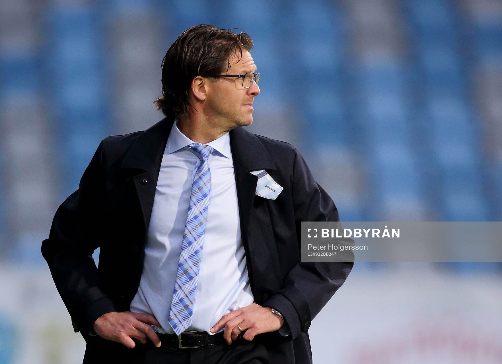 Malmös tränare Rikard Norling i fotbollsmatchen mellan