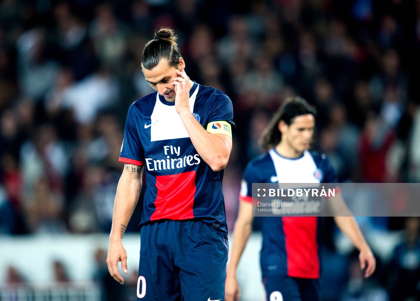 PSGs Zlatan Ibrahimovic och Edinson Cavani deppar