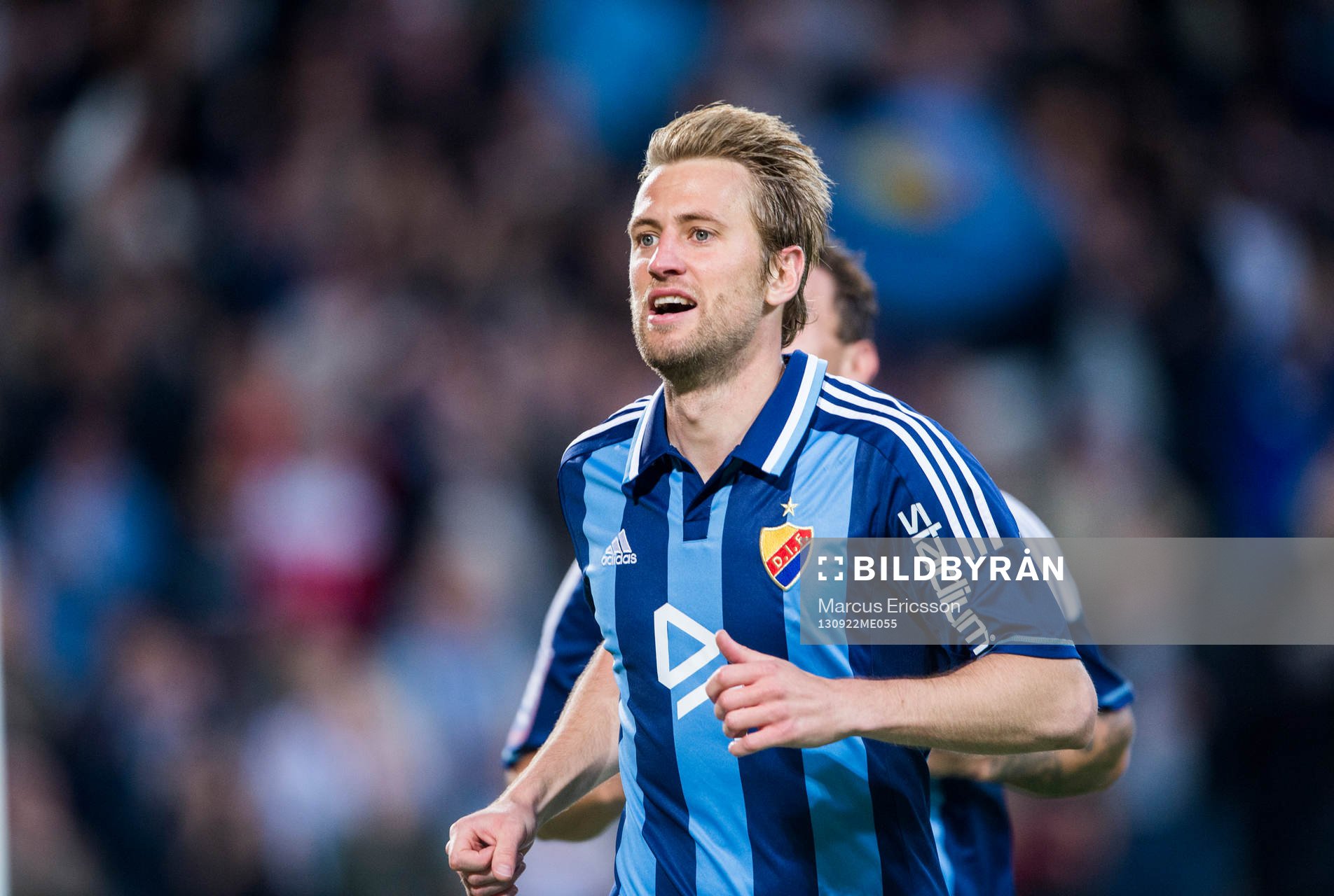 Djurgårdens Peter Nymann Mikkelsen jublar