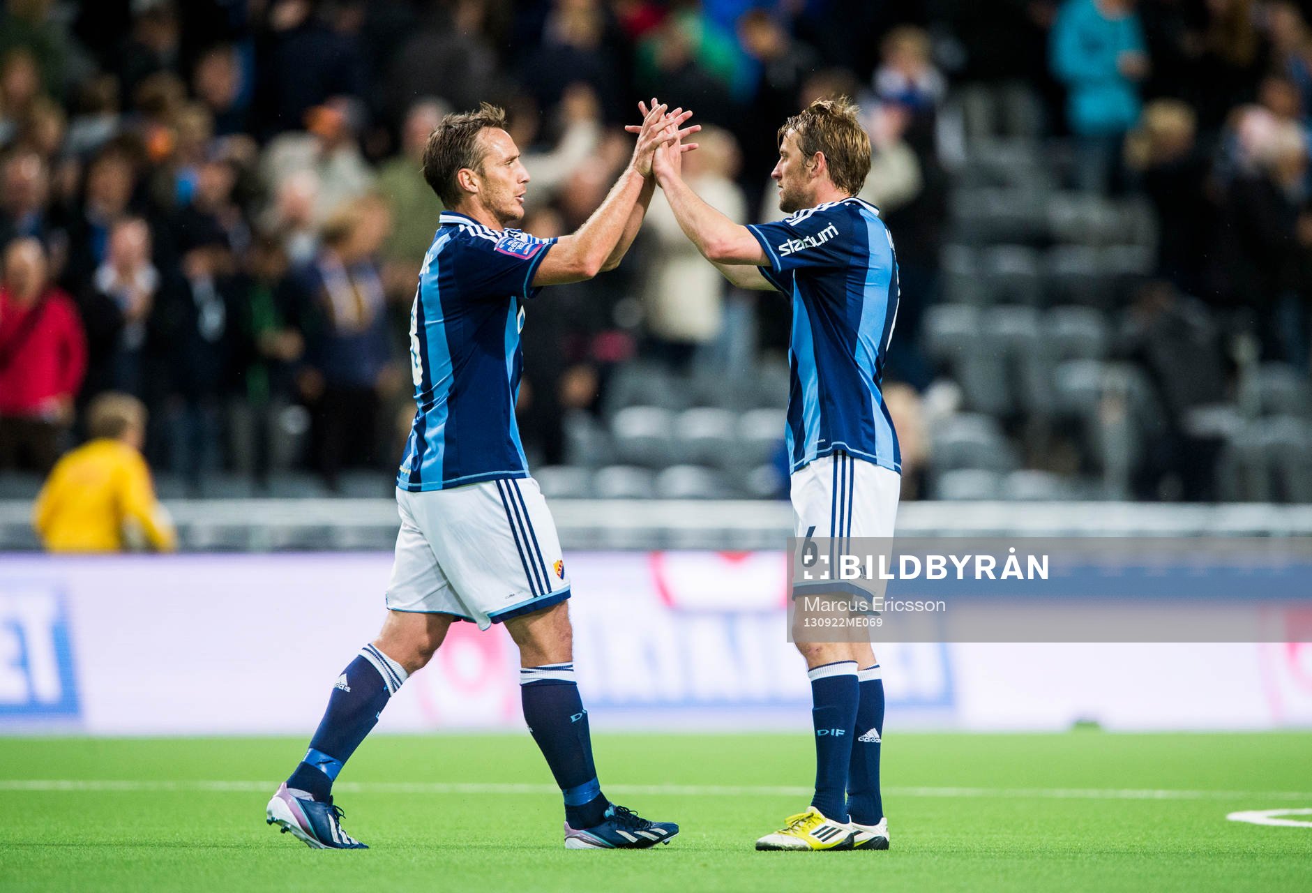 Djurgårdens Andreas Johansson och Peter Nymann Mikkelsen