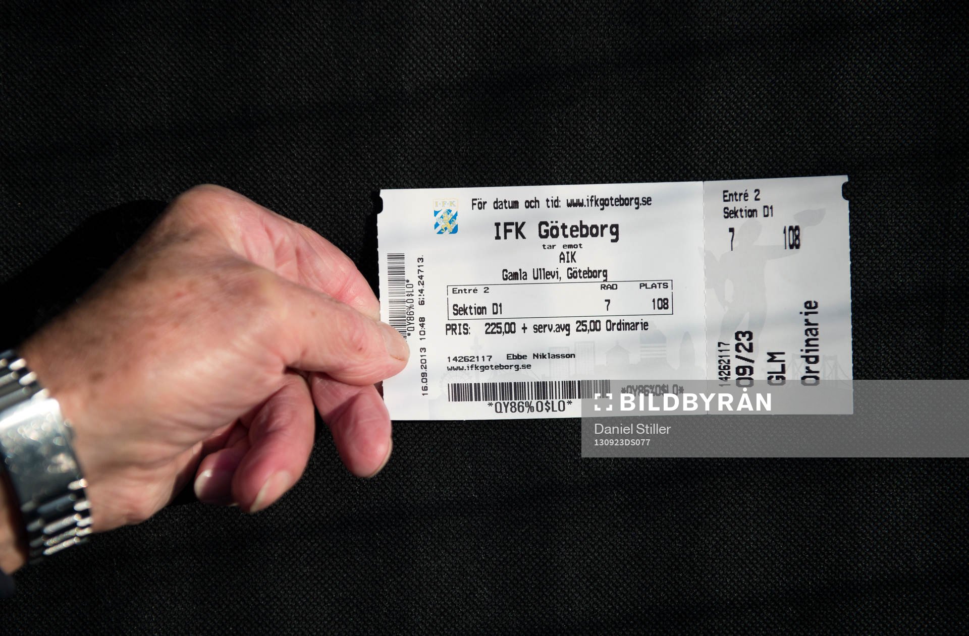Biljett till fotbollsmatchen i Allsvenskan mellan IFK