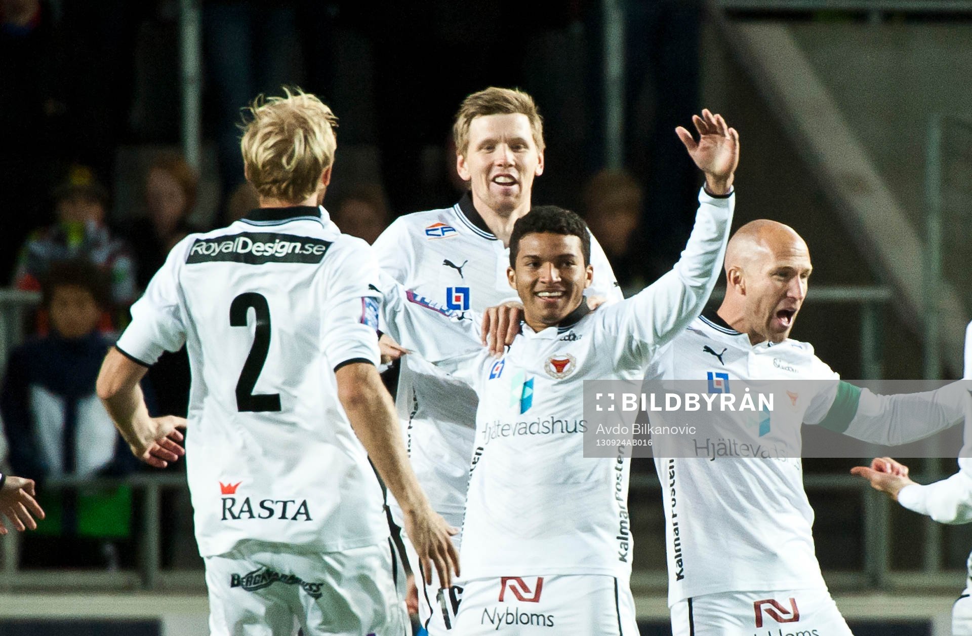  Kalmar:s Ismael Silva Lima jublar efter 1:0 målet under allsvenska matchen mellan Öster och Kalmar den 24 september 2013 i Växjö 