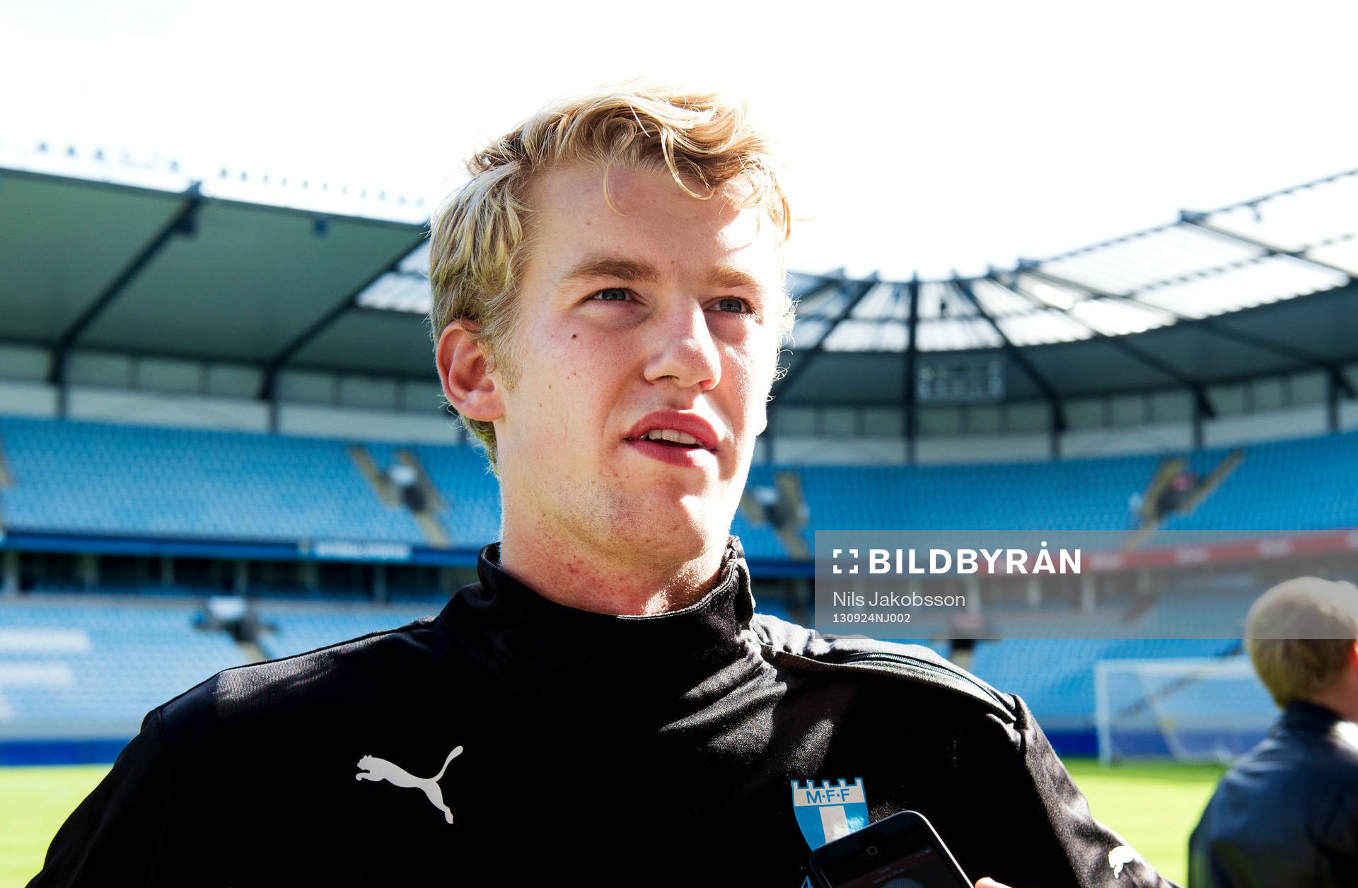 Malmö FFs Filip Helander under träningen innan derbyt mot Helsingborg den 24 september 2013 i Malmö