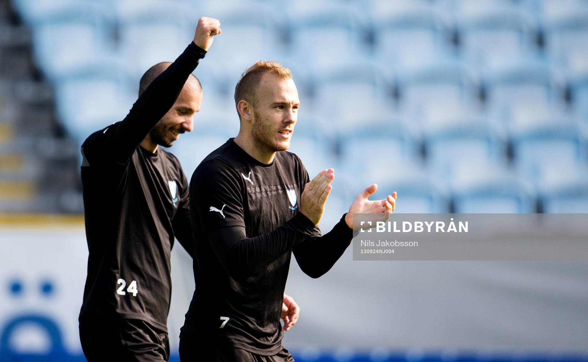 Malmö FFs Magnus Eriksson under träningen innan derbyt mot Helsingborg den 24 september 2013 i Malmö