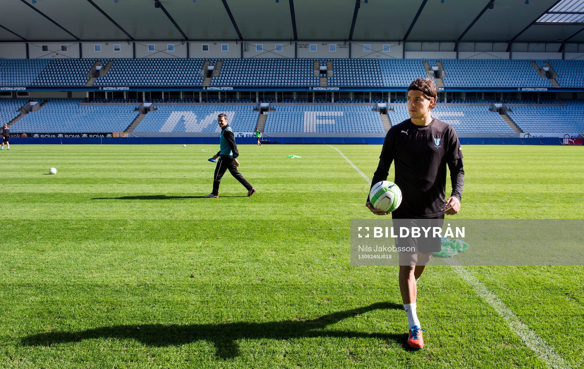 Malmö FFs Miiko Albornoz under träningen innan derbyt mot Helsingborg den 24 september 2013 i Malmö