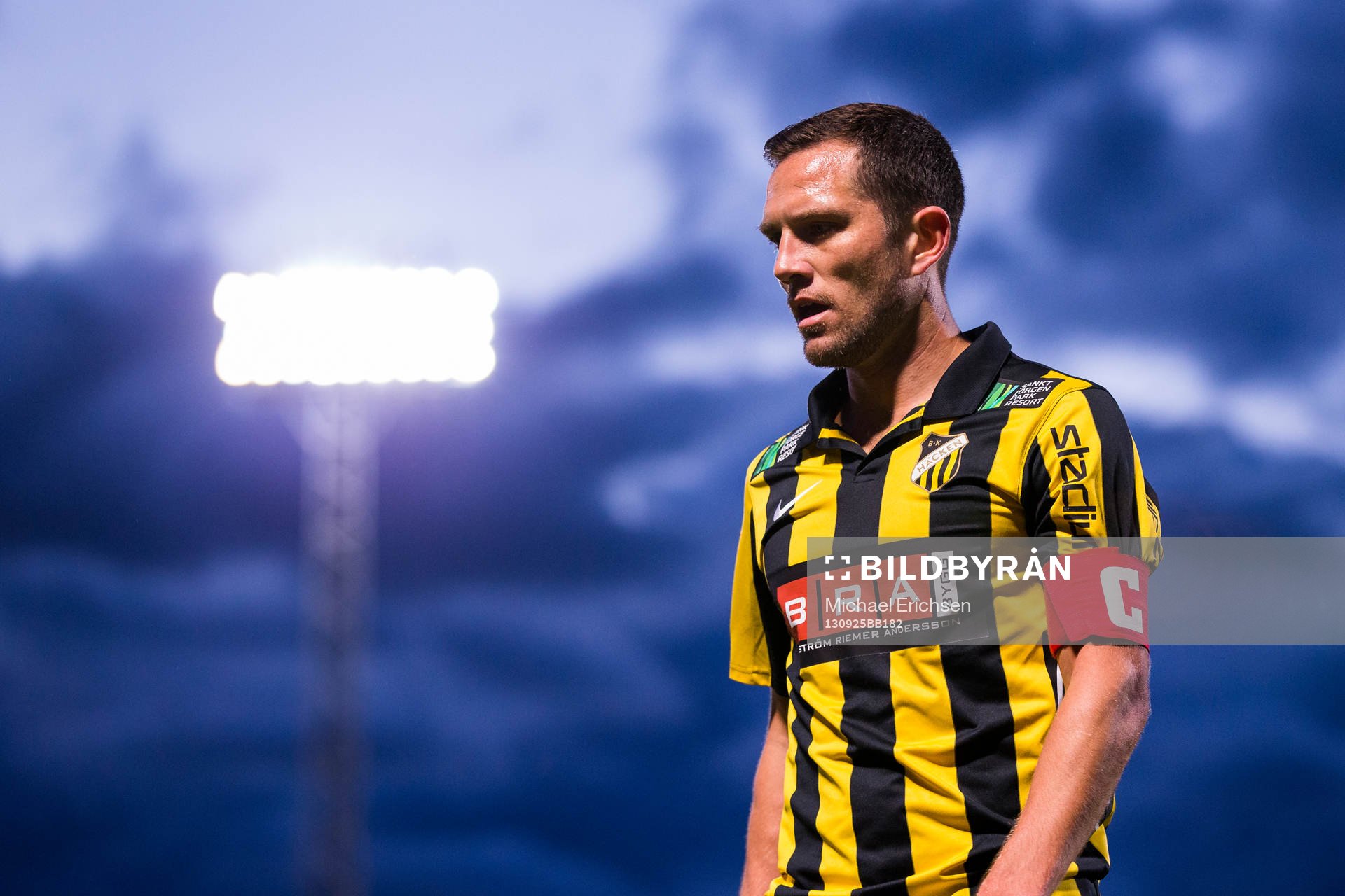 Häckens lagkapten Martin Ericsson under fotbollsmatchen i Allsvenskan mellan Häcken - Syrianska den 25 september 2013 i Göteborg.
