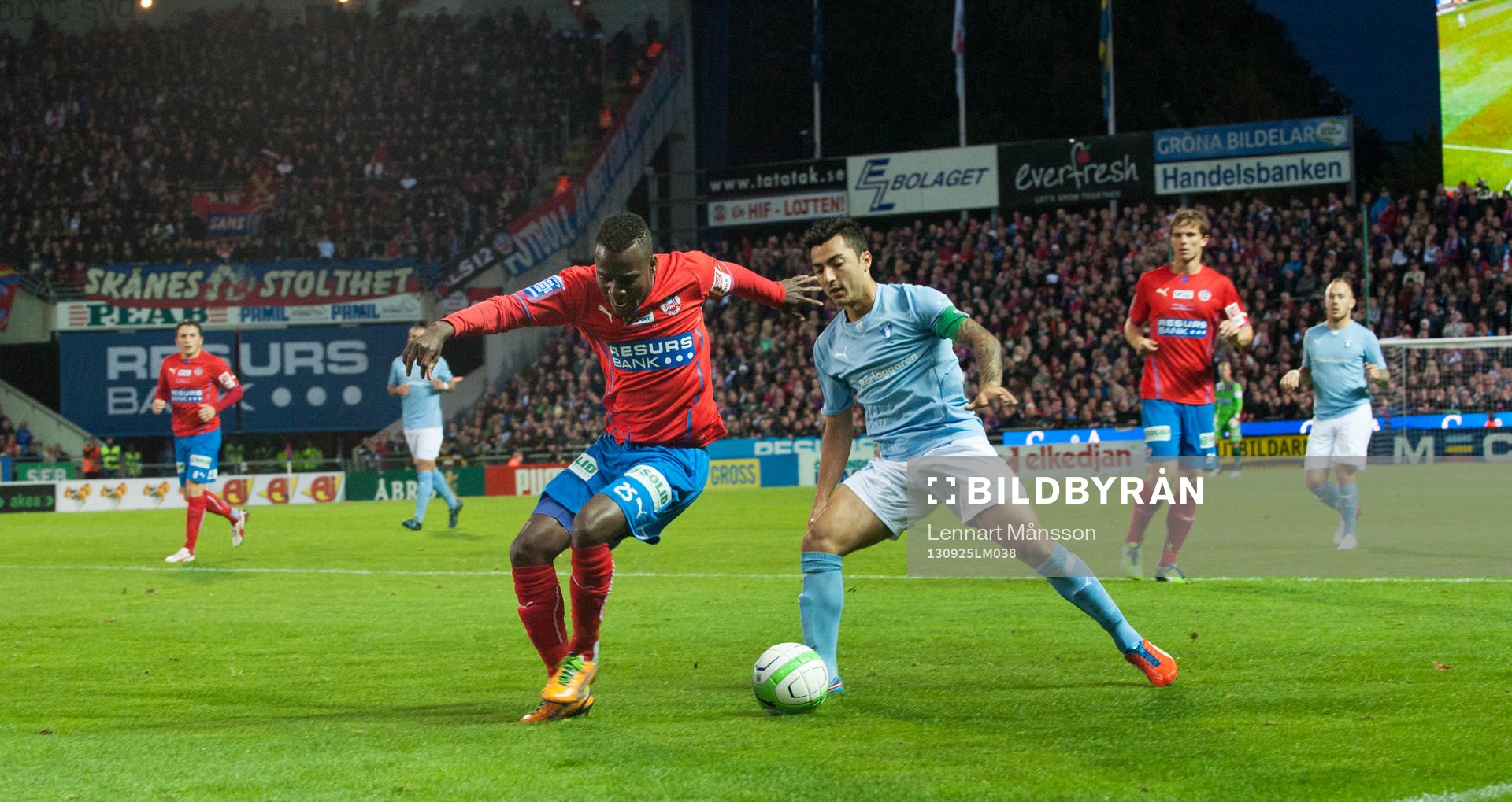 David Accam, Helsingborg och Jiloan Hamad, Malmö i