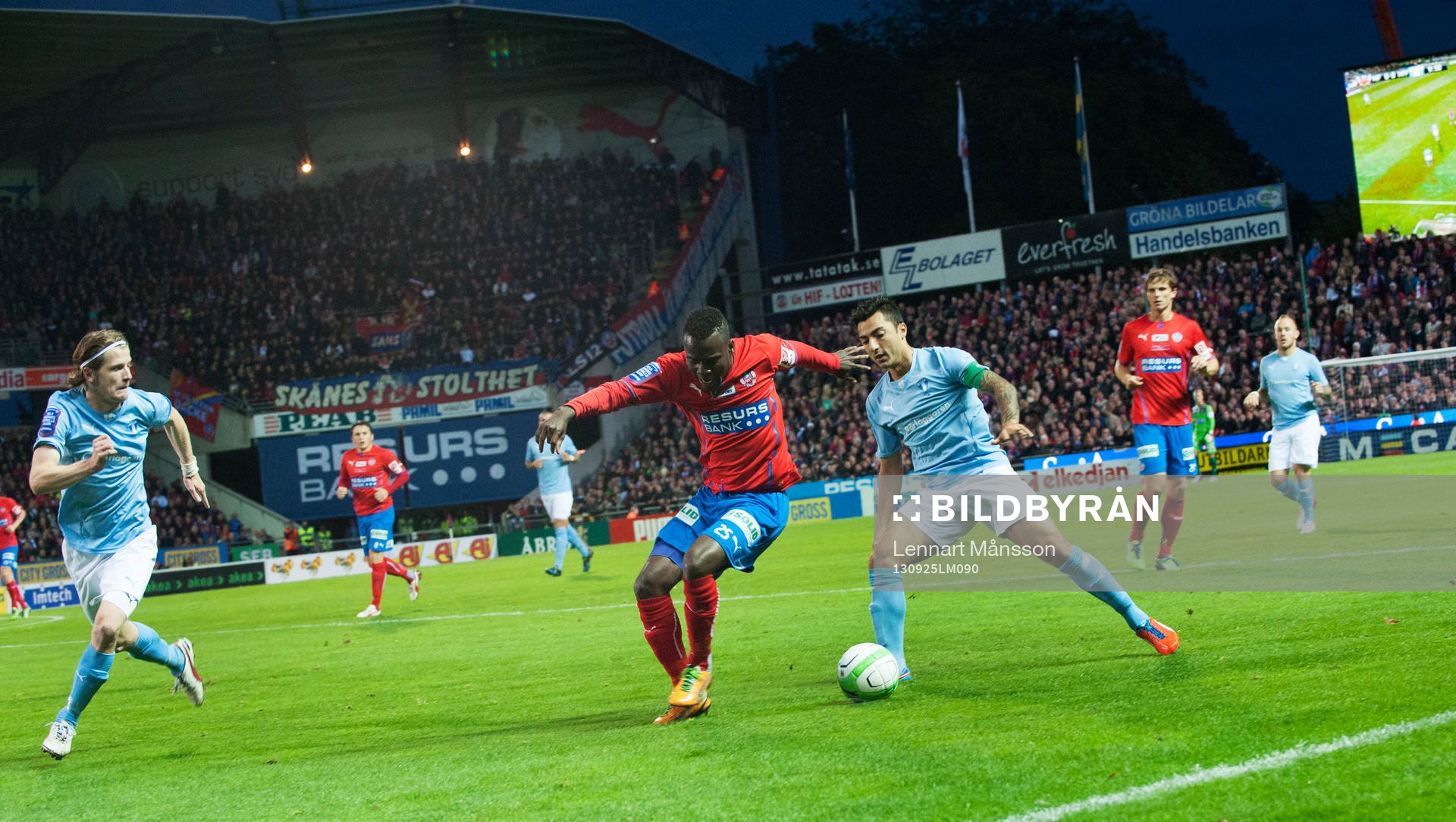 David Accam, Helsingborg och Jiloan Hamad, Malmö i