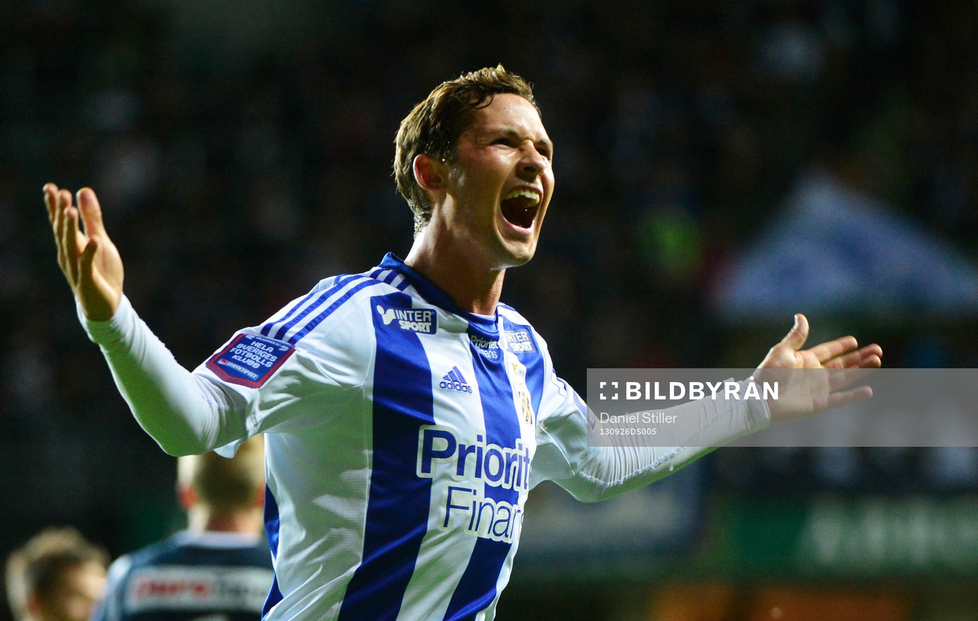 IFK Göteborgs Philip Haglund jublar efter sitt 2-0 mål under fotbollsmatchen i Allsvenskan mellan IFK Göteborg och Gefle 26 september 2013 i Göteborg .