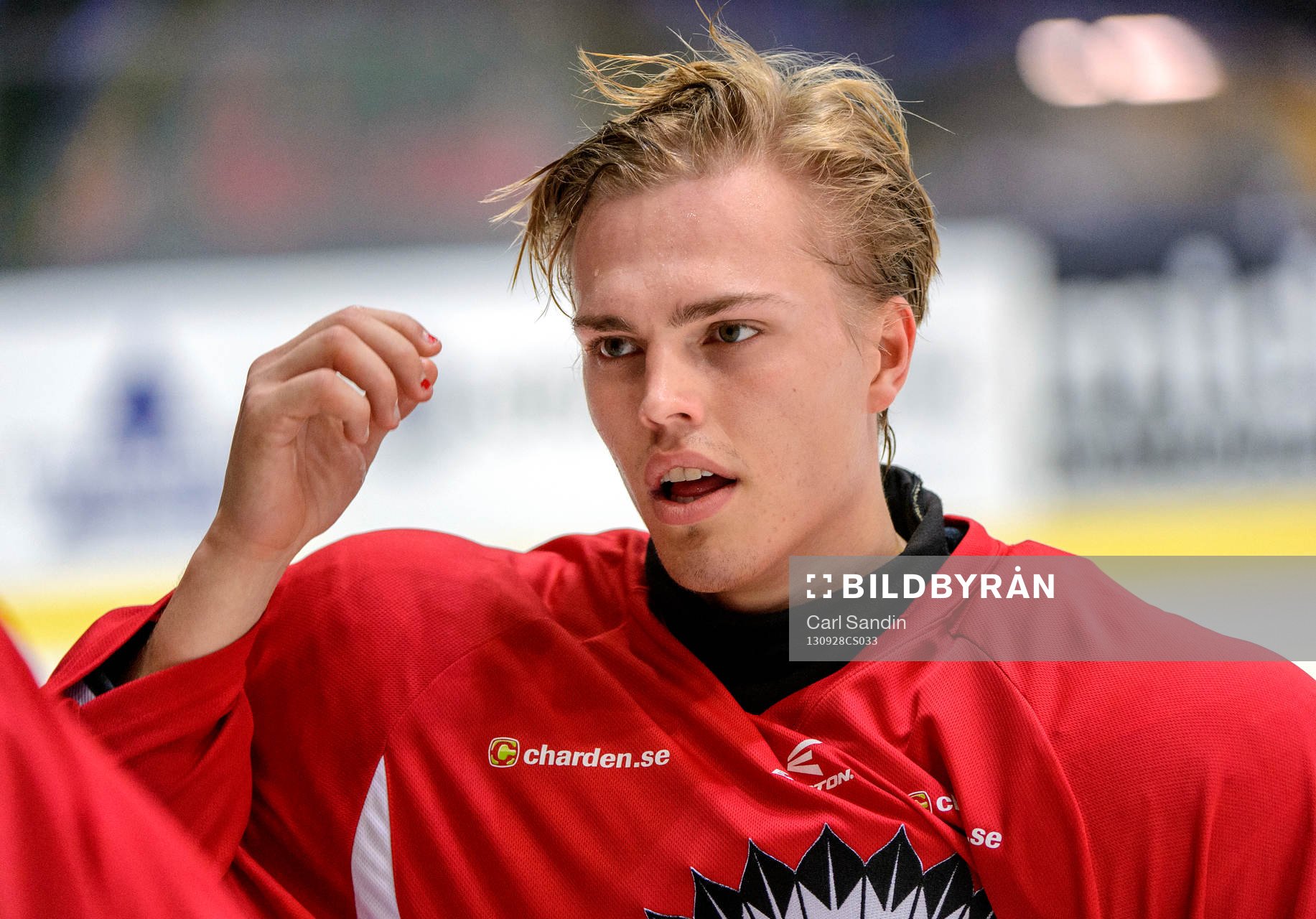 Frölundas Andreas Johnson innan ishockeymatchen i SHL