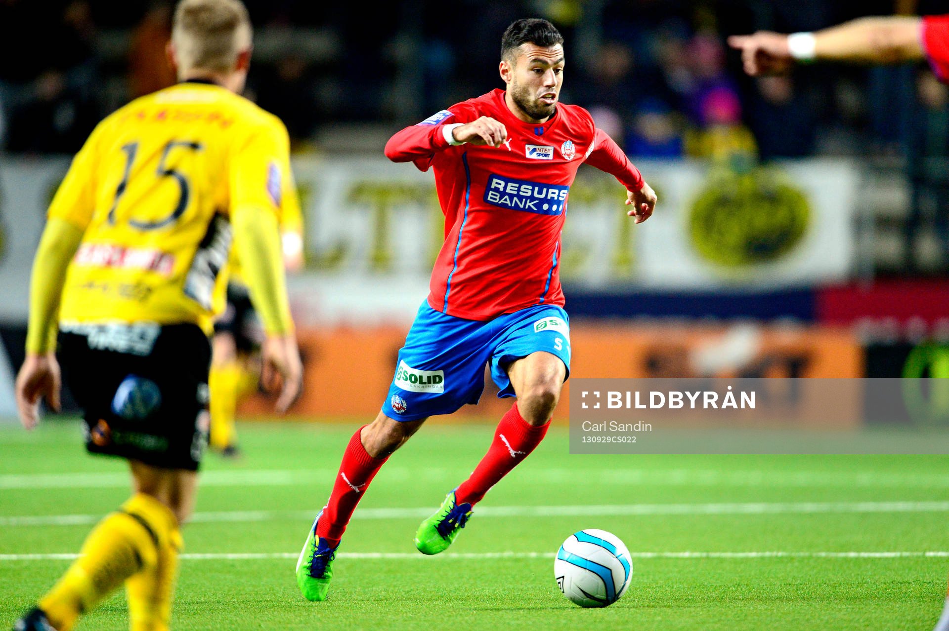 Helsingborgs Imad Khalili under fotbollsmatchen i Allsvenskan mellan Elfsborg och Helsingborg den 29 september 2013 i Borås.