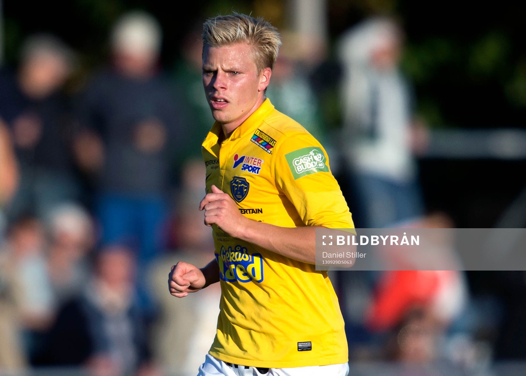 Falkenbergs Per Frick under fotbollsmatchen i Superettan mellan Falkenberg och Jönköping Södra 29 september 2013 i Falkenberg .