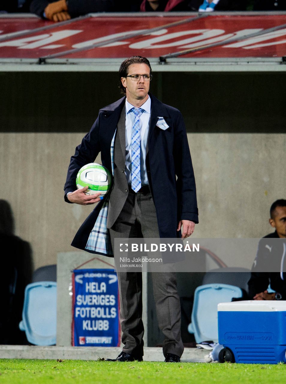 Malmös tränare Rikard Norling under den allsvenska fotbollsmatchen mellan Malmö FF och Mjällby den 30 september 2013 i Malmö.