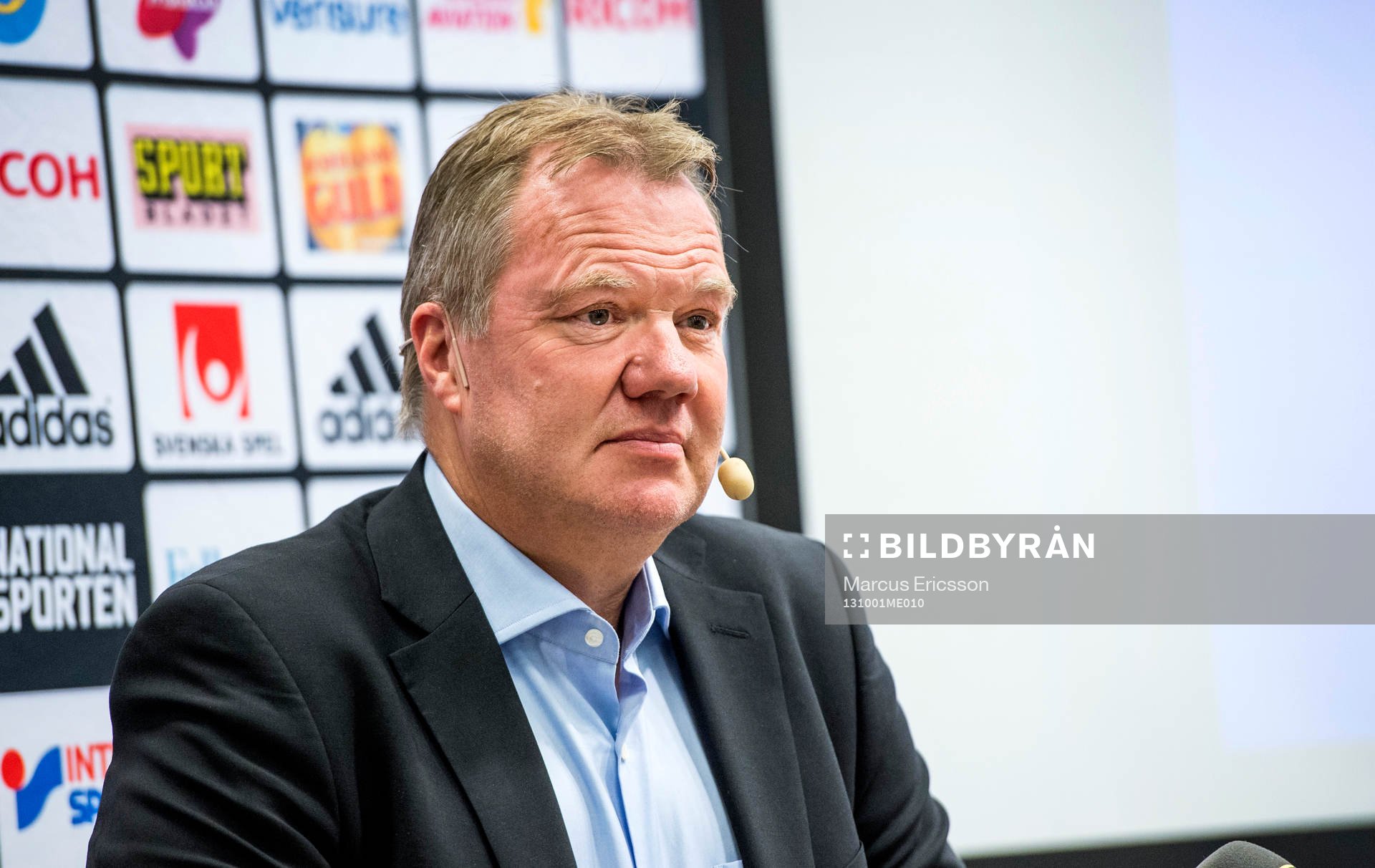 Presskonferens med förbundsordförande Karl-Erik Nilsson