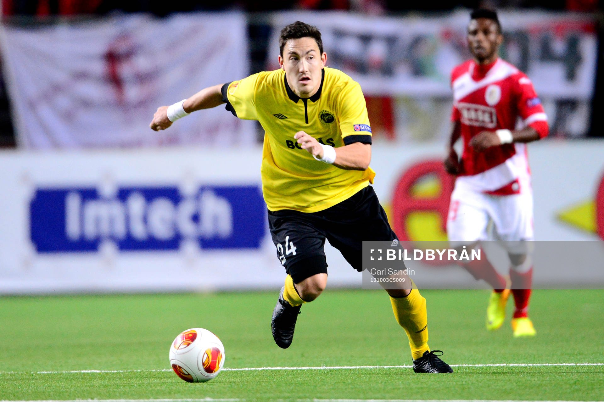 Elfsborgs Stefan Ishizaki under fotbollsmatchen i Europa Leagues gruppspel mellan Elfsborg och Standard Liege den 3 oktober 2013 i Borås.